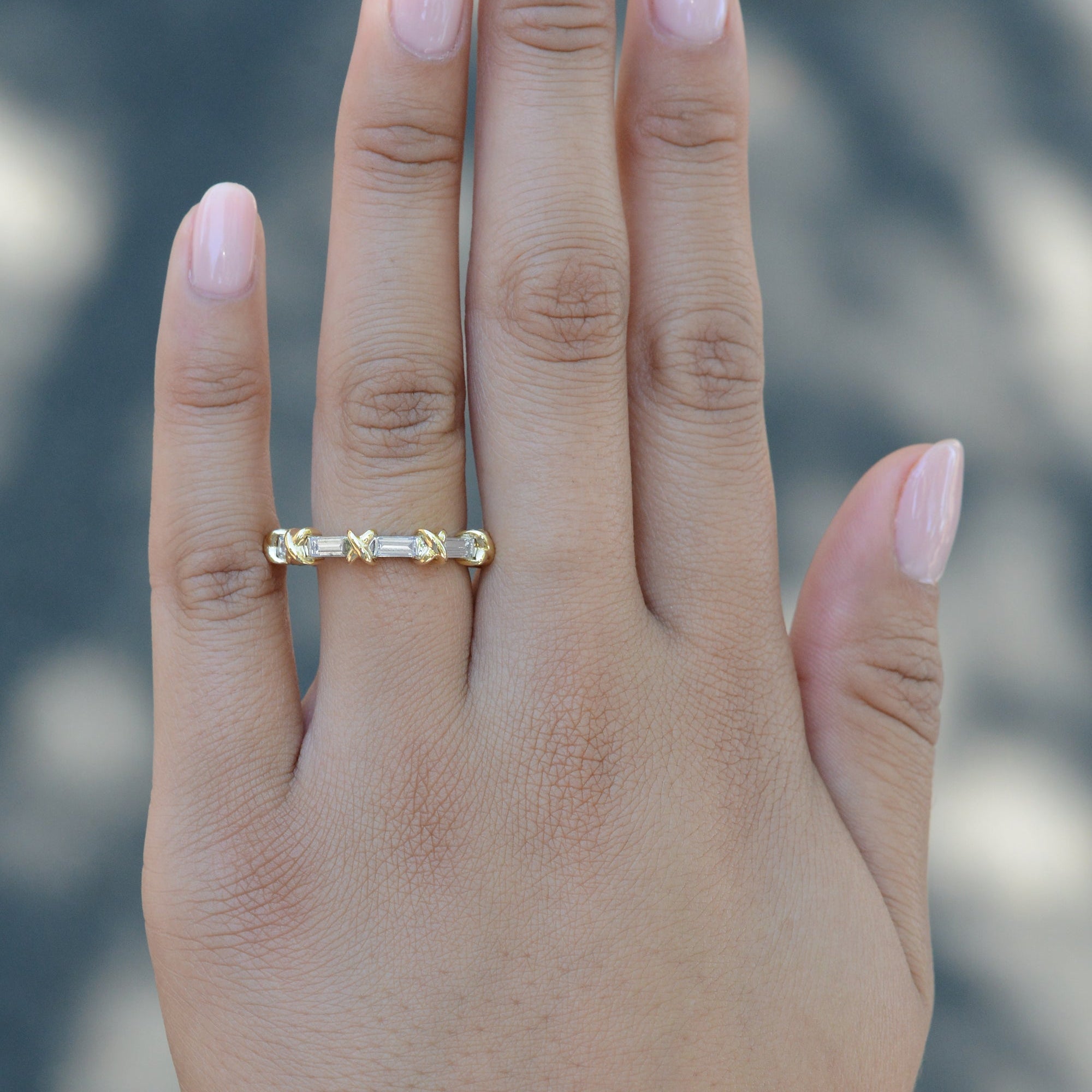 Vintage Tiffany & Co Schlumberger Size 7.5 Diamond Eternity Band