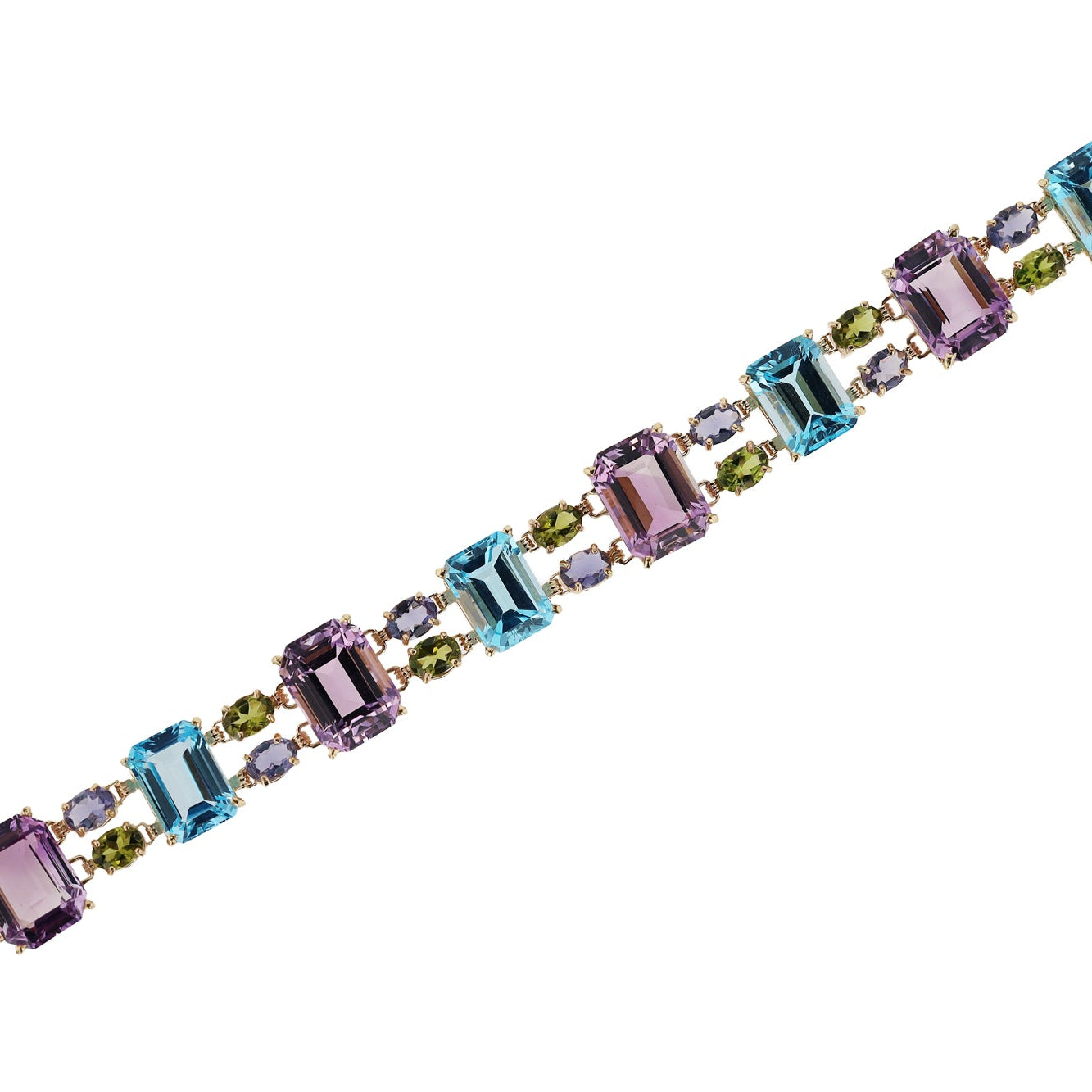 Vintage Unisex 100 Carat Gemstone Rainbow Bracelet