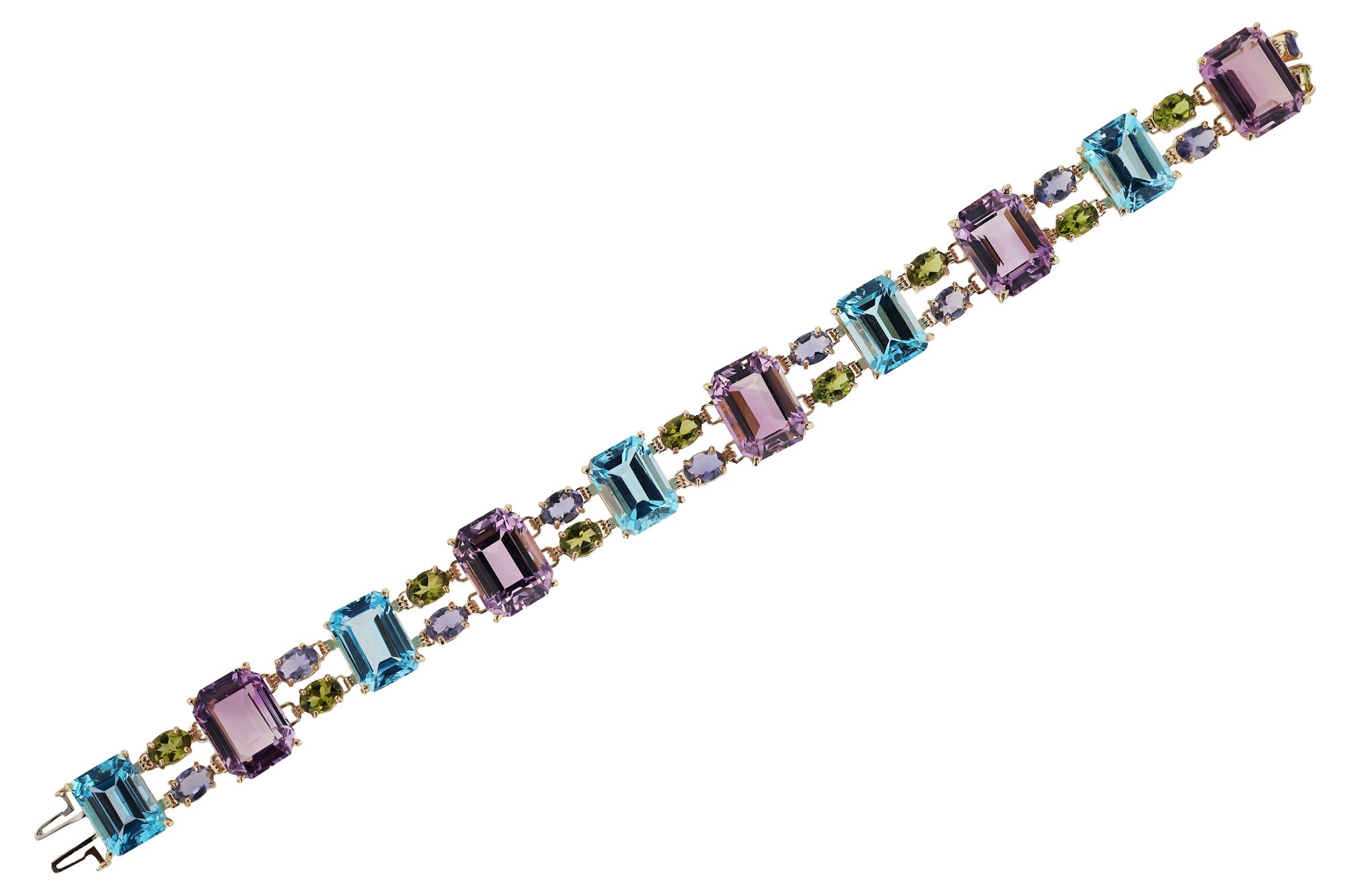 Vintage Unisex 100 Carat Gemstone Rainbow Bracelet