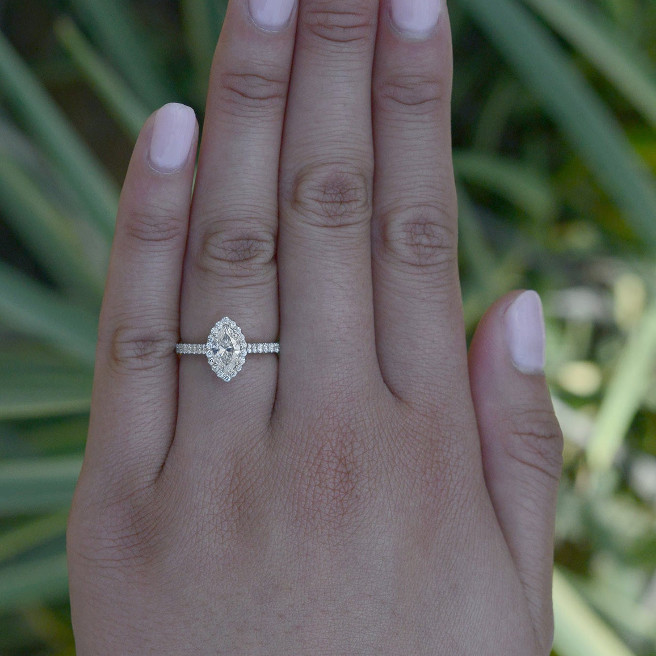 White Gold Marquise Diamond Engagement Ring
