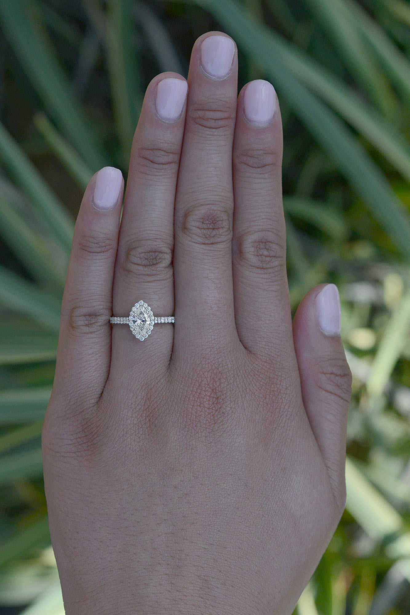White Gold Marquise Diamond Engagement Ring