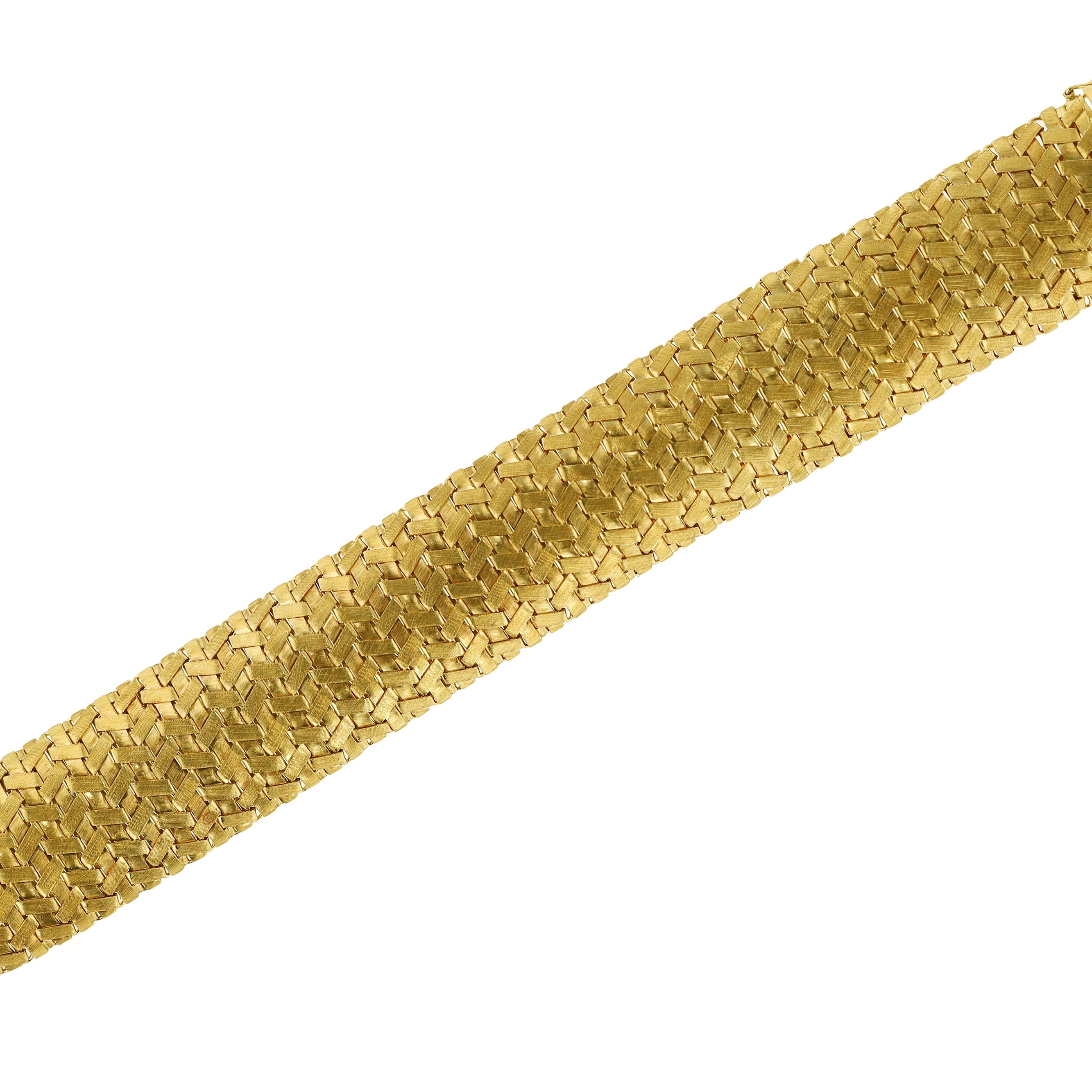 Wide Vintage Bombé Dome 18k Italian Gold Bracelet