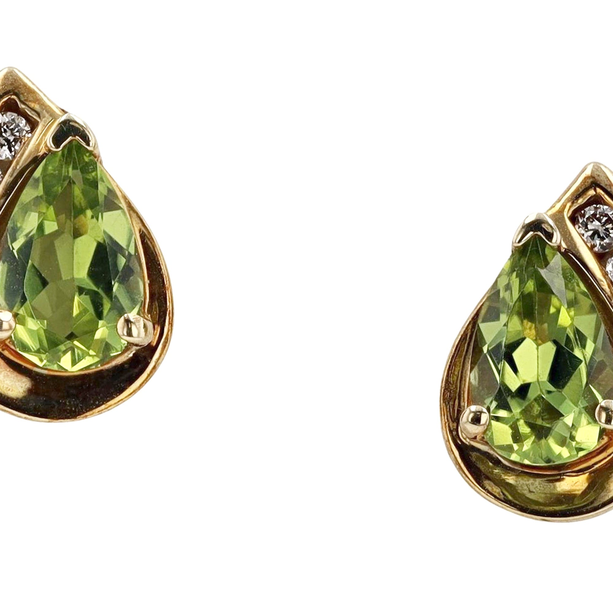 Peridot Diamond Studs