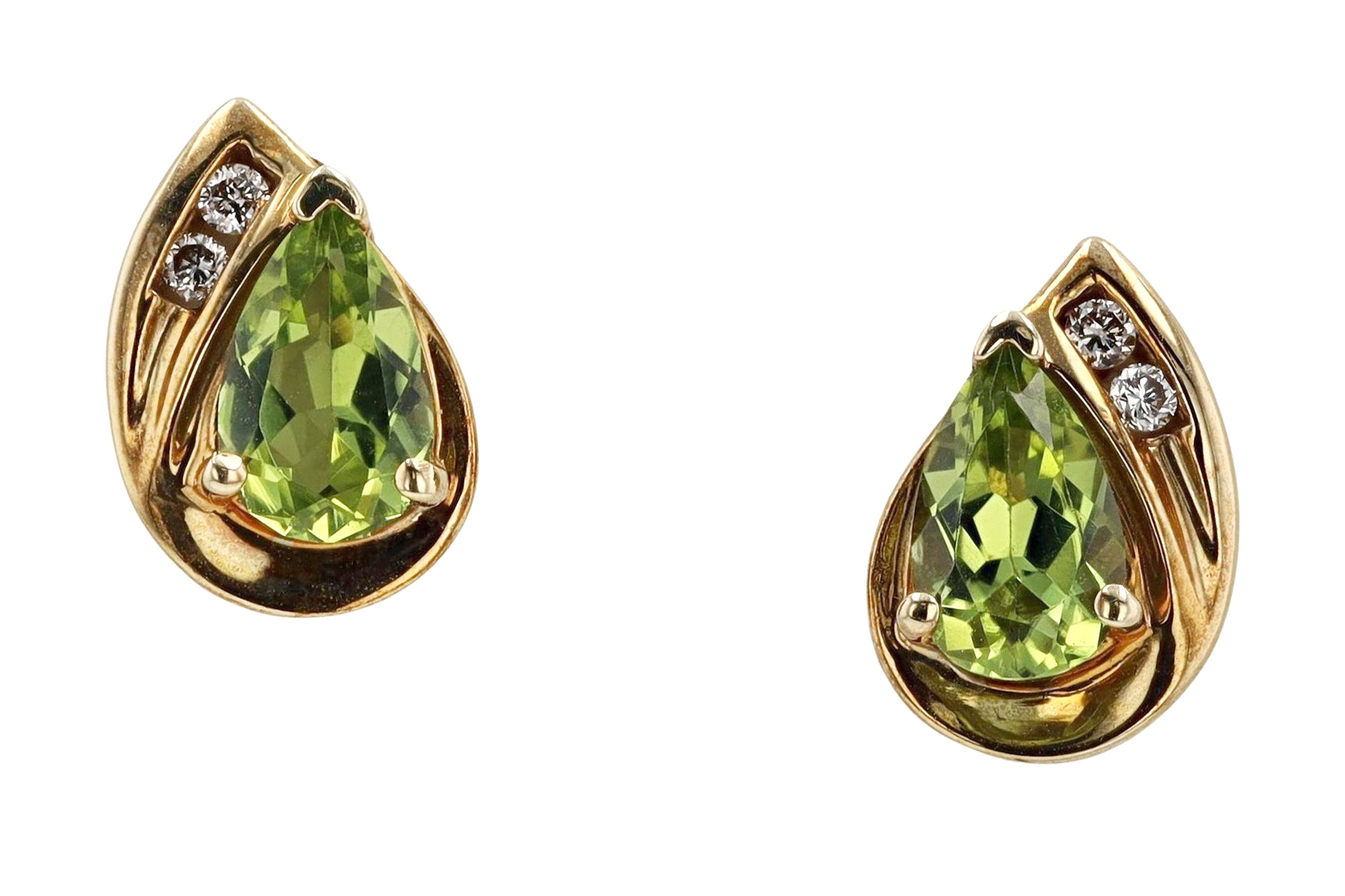 Peridot Diamond Studs
