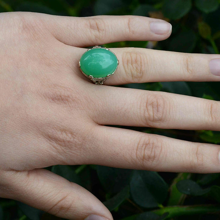 Chrysoprase Gold Ring