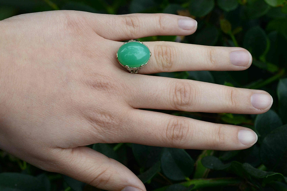 Chrysoprase Gold Ring