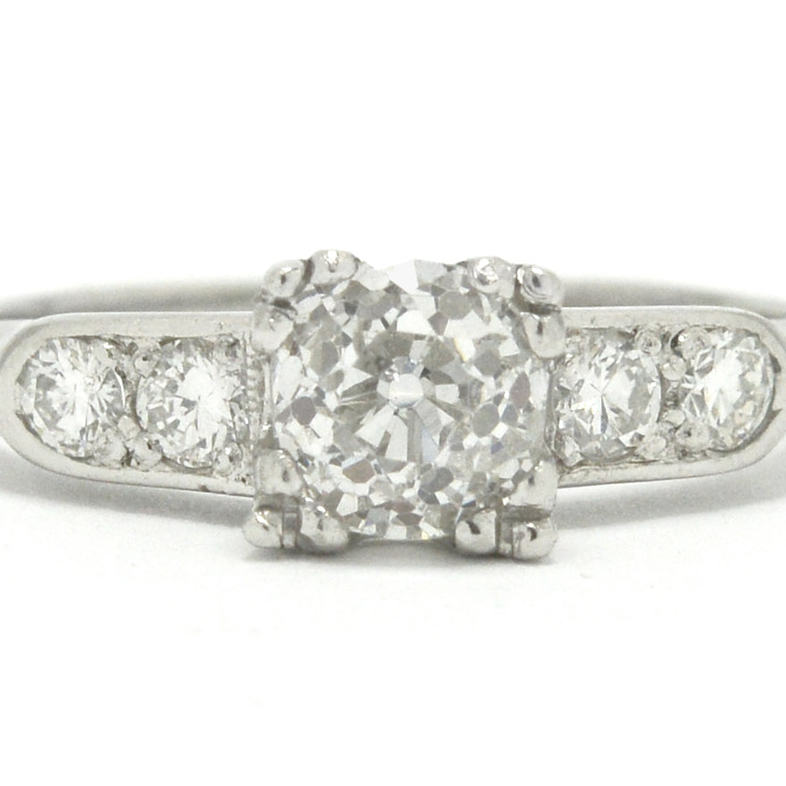 Five diamonds antique solitaire ring.