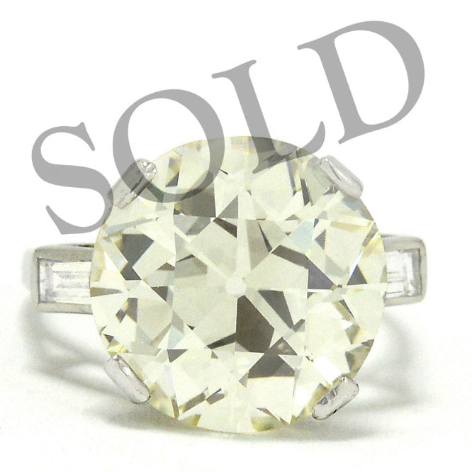SOLD Art Deco GIA 8.20 Carat Old European Cut Diamond Engagement Ring