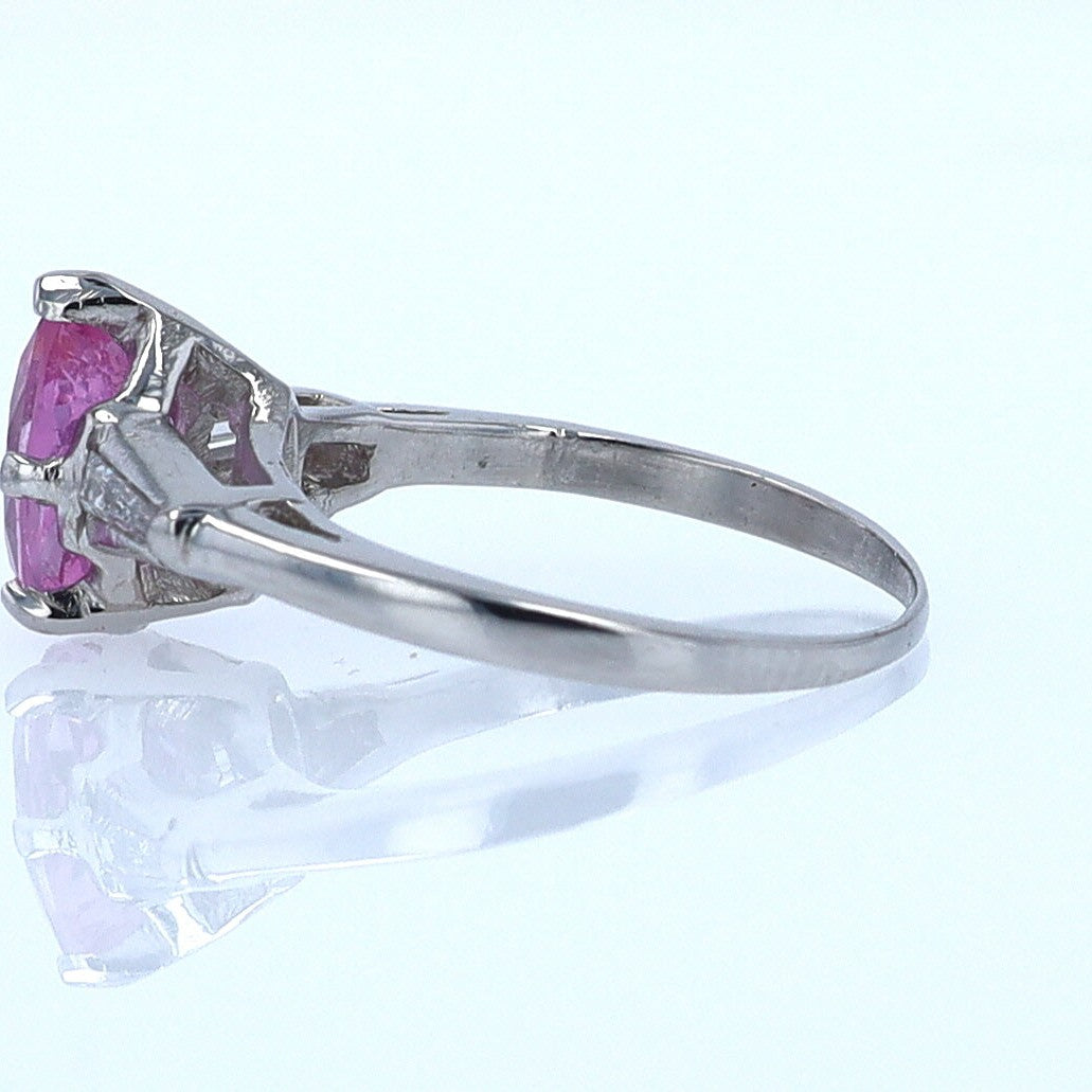 Platinum Pear Shape Pink Sapphire Diamond Engagement Ring
