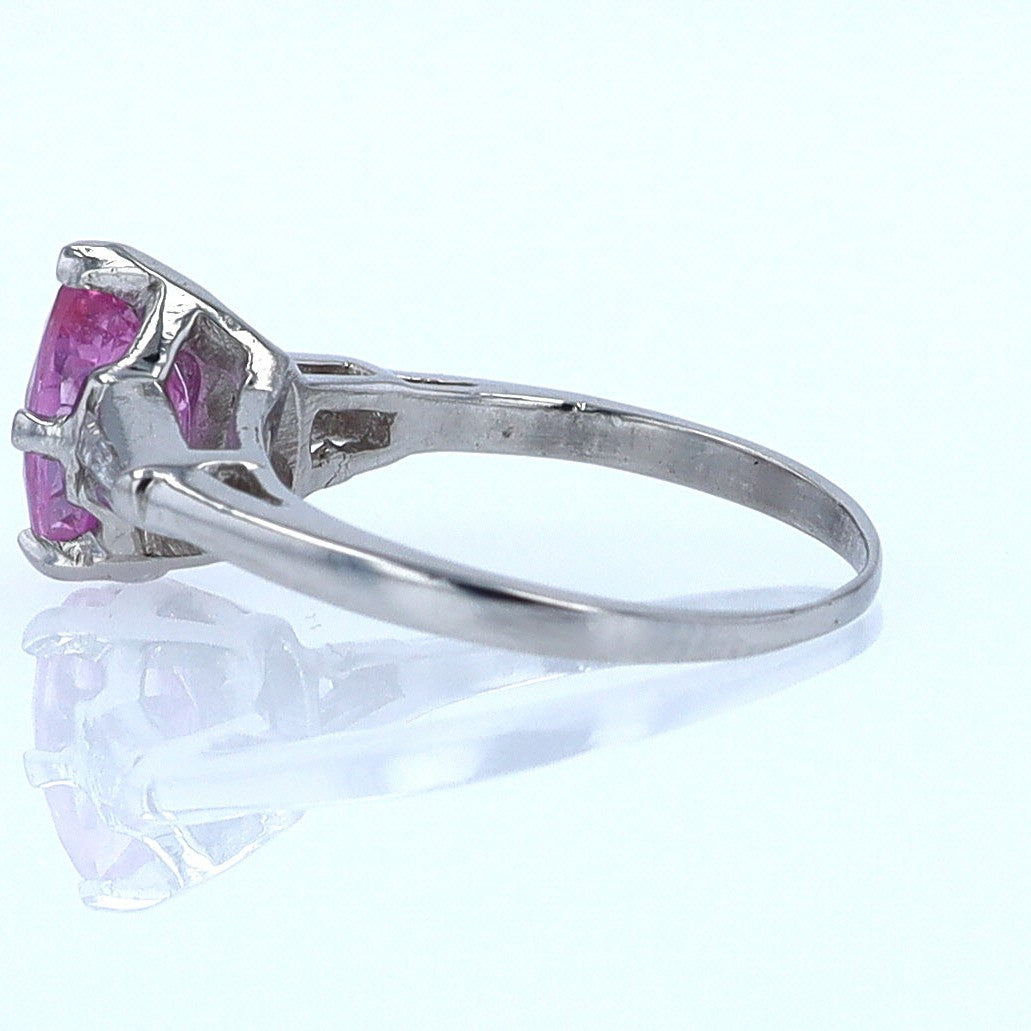 Platinum Pear Shape Pink Sapphire Diamond Engagement Ring