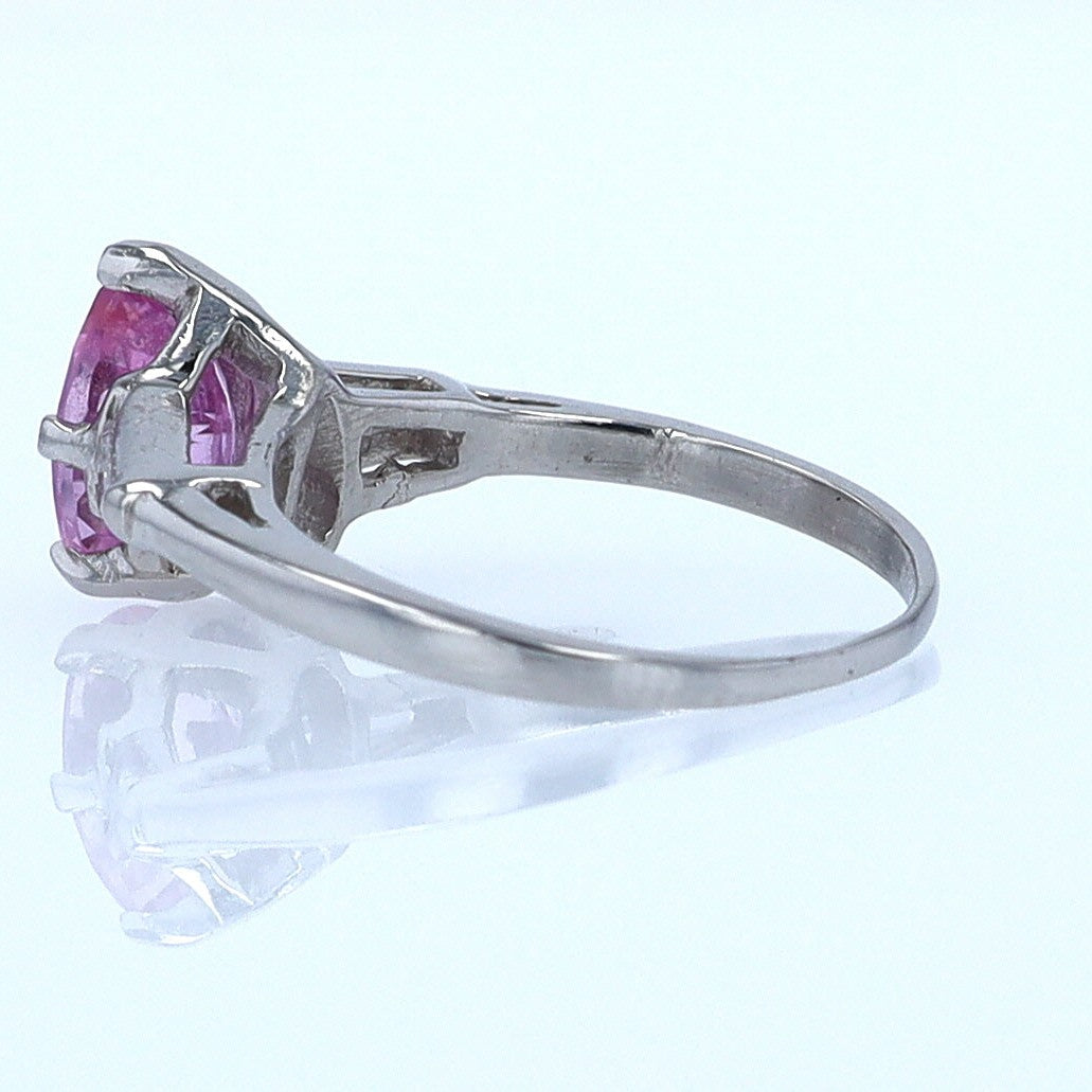 Platinum Pear Shape Pink Sapphire Diamond Engagement Ring