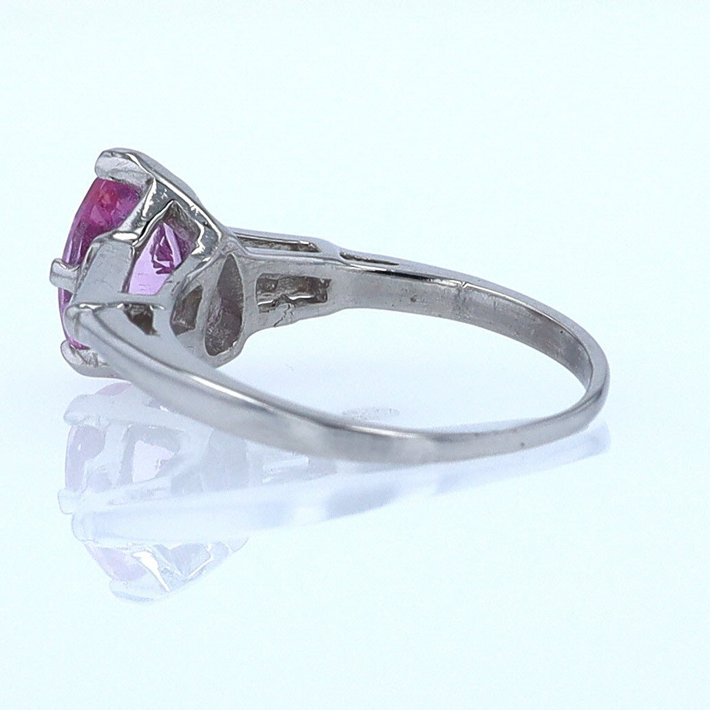 Platinum Pear Shape Pink Sapphire Diamond Engagement Ring