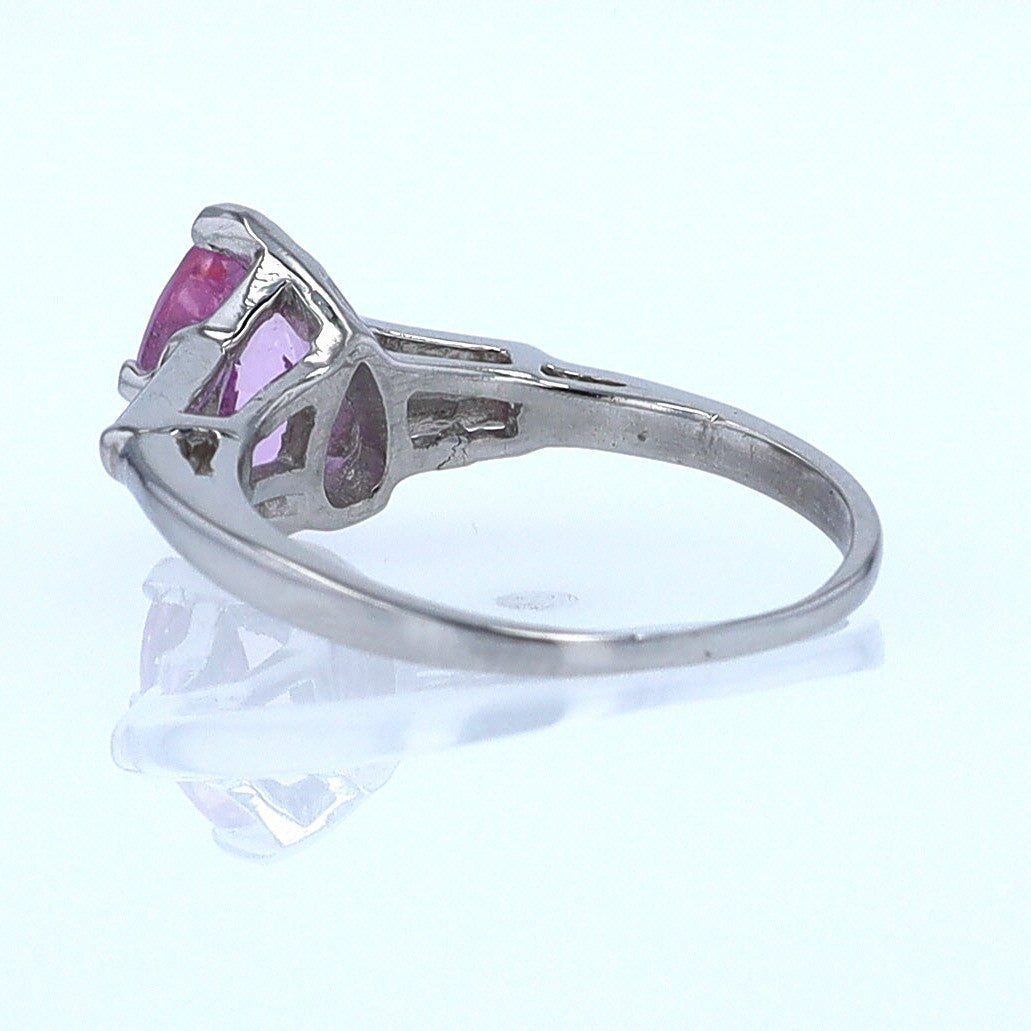 Platinum Pear Shape Pink Sapphire Diamond Engagement Ring