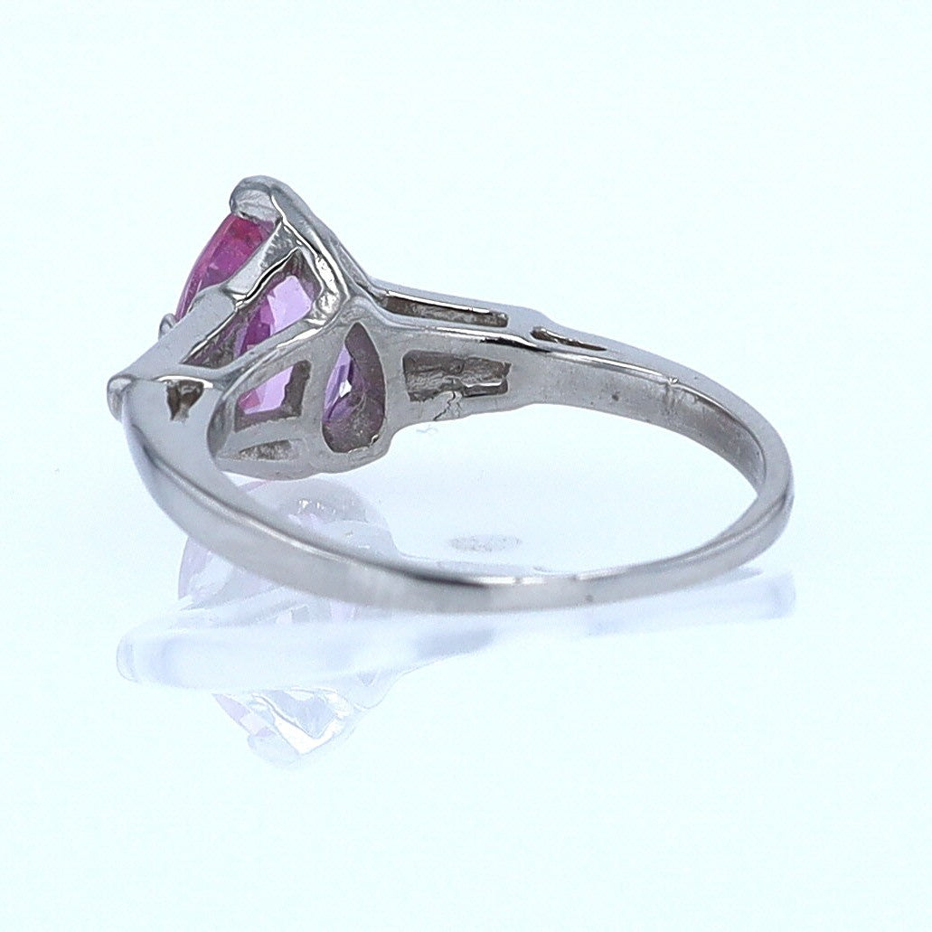 Platinum Pear Shape Pink Sapphire Diamond Engagement Ring