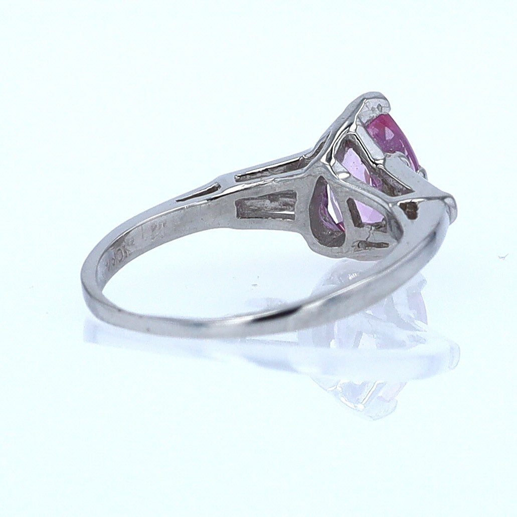 Platinum Pear Shape Pink Sapphire Diamond Engagement Ring