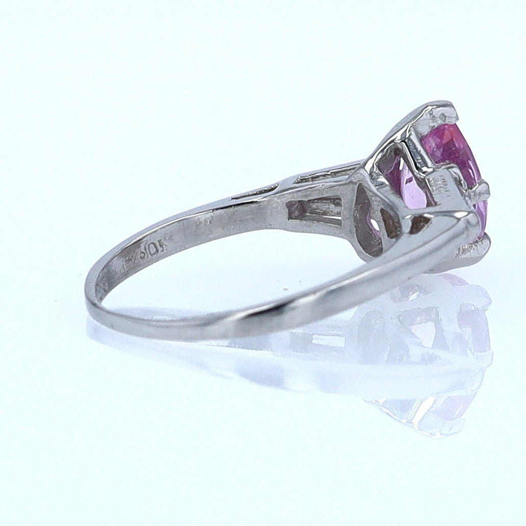 Platinum Pear Shape Pink Sapphire Diamond Engagement Ring