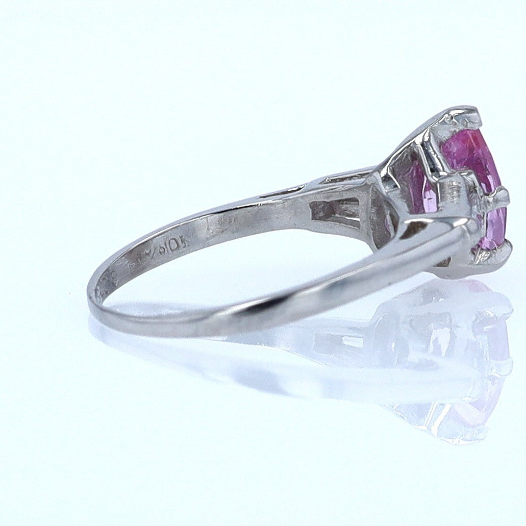 Platinum Pear Shape Pink Sapphire Diamond Engagement Ring