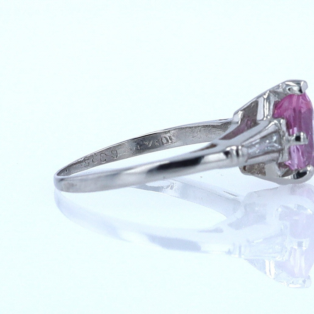Platinum Pear Shape Pink Sapphire Diamond Engagement Ring