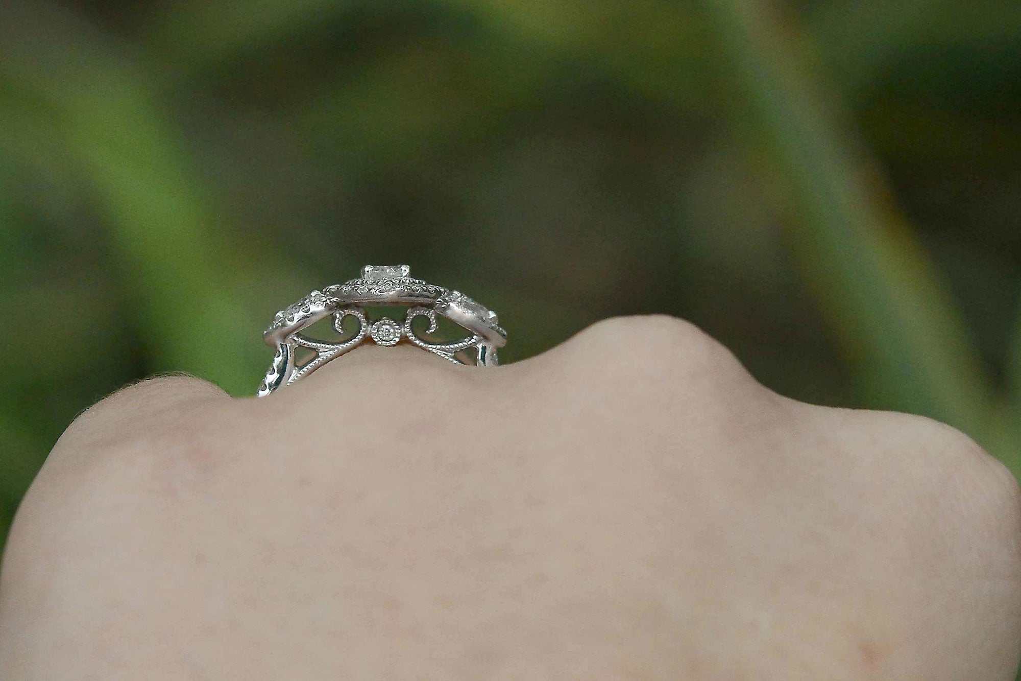 Estate 1 Carat Marquise Pave' Diamond Engagement Ring