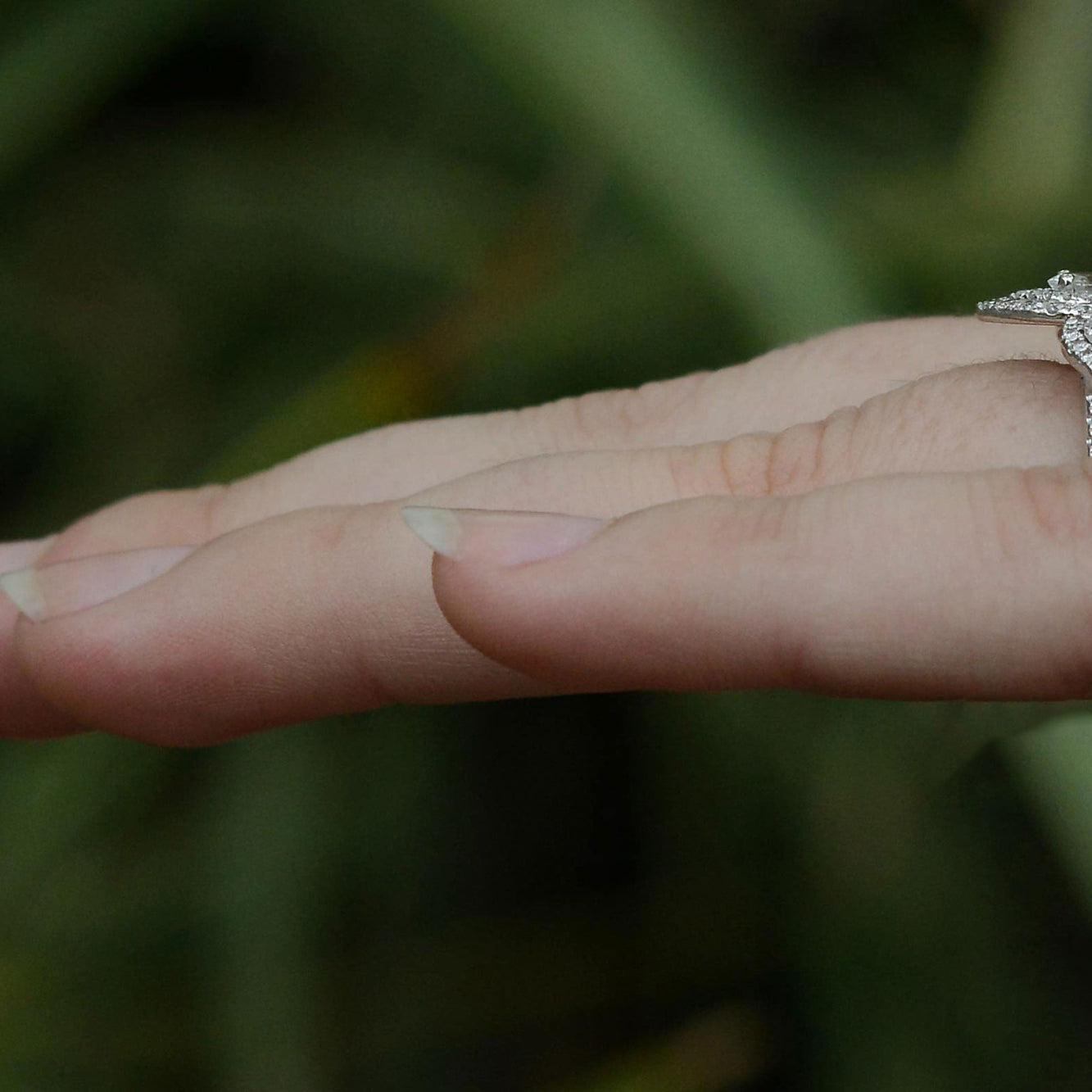 Estate 1 Carat Marquise Pave' Diamond Engagement Ring