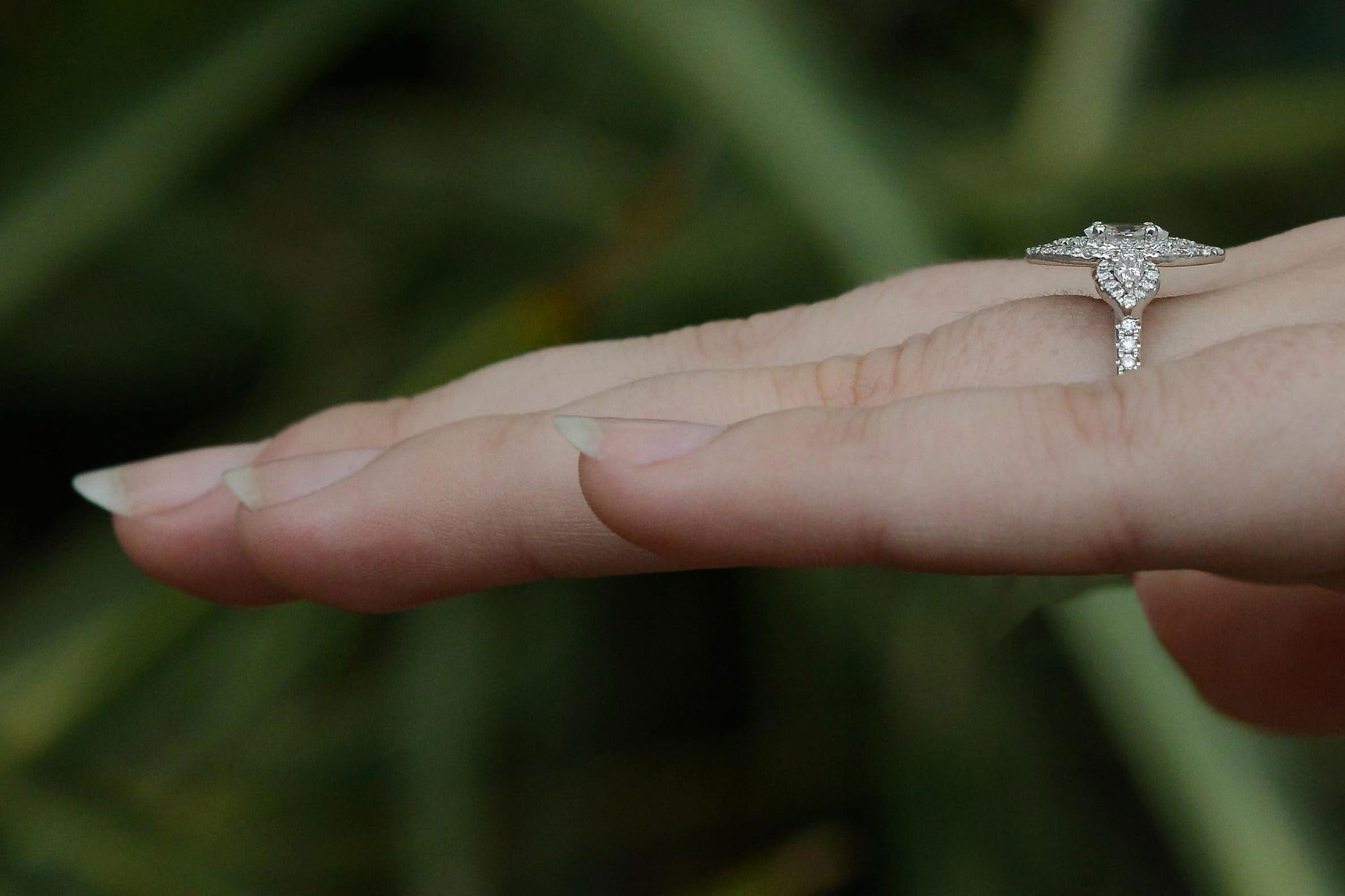 Estate 1 Carat Marquise Pave' Diamond Engagement Ring