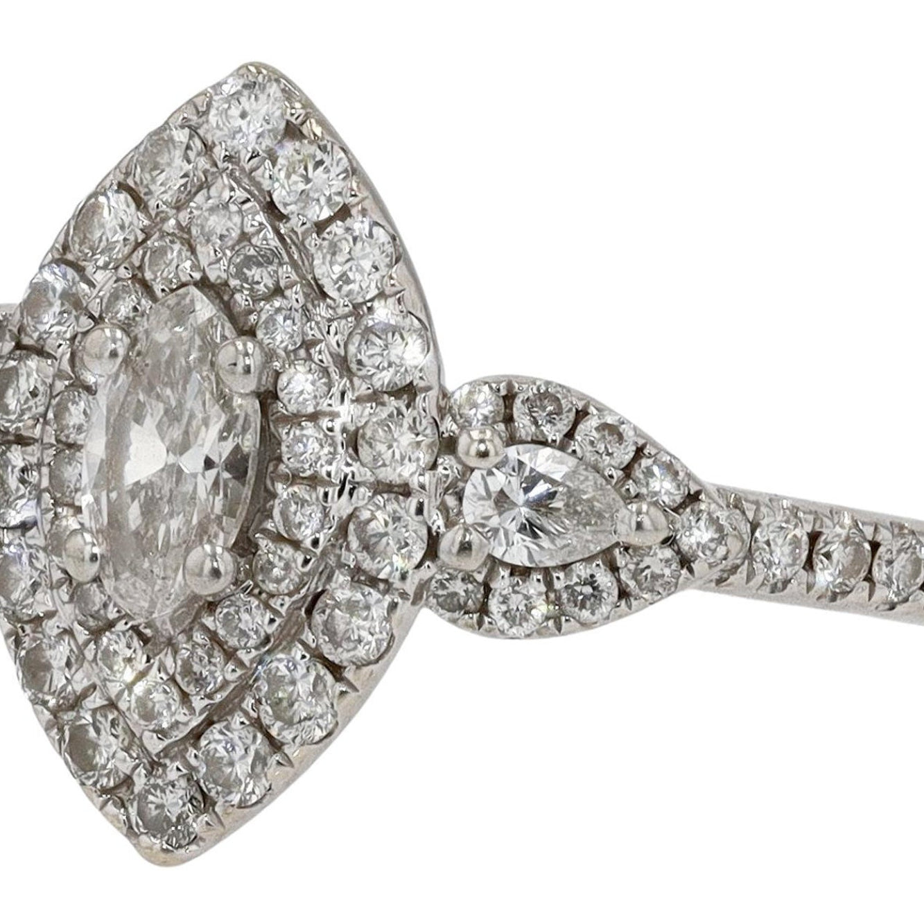 Estate 1 Carat Marquise Pave' Diamond Engagement Ring