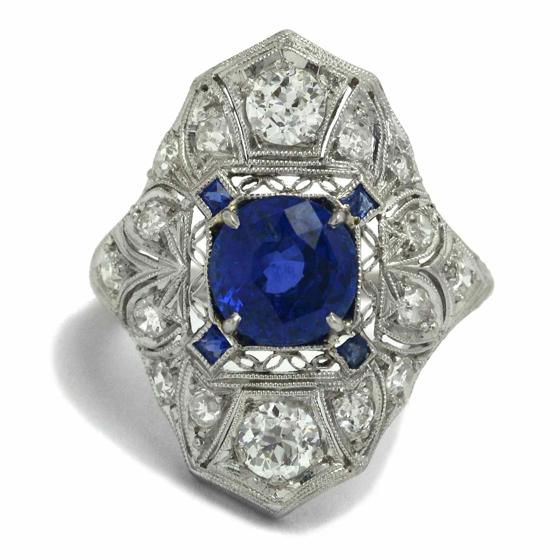 2 carat round blue sapphire diamond, large engagement ring.