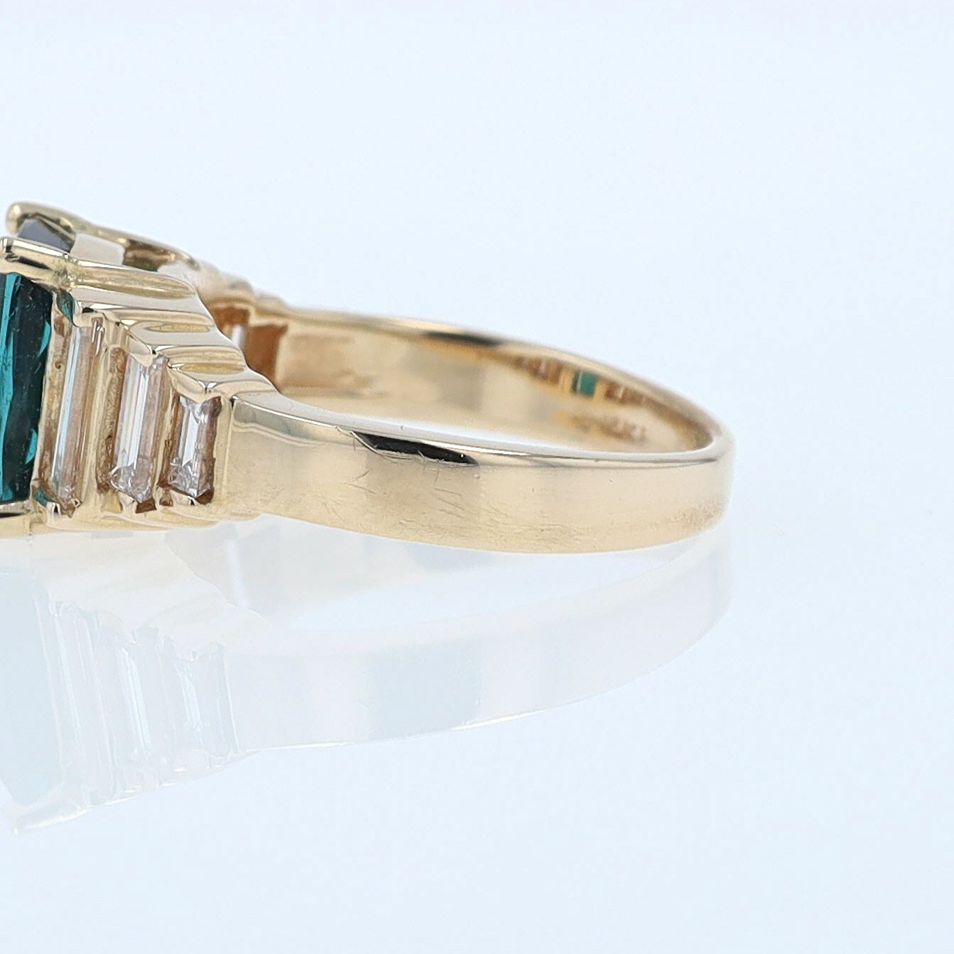 Contemporary 3 Carat Indicolite Tourmaline & Diamond Engagement Ring