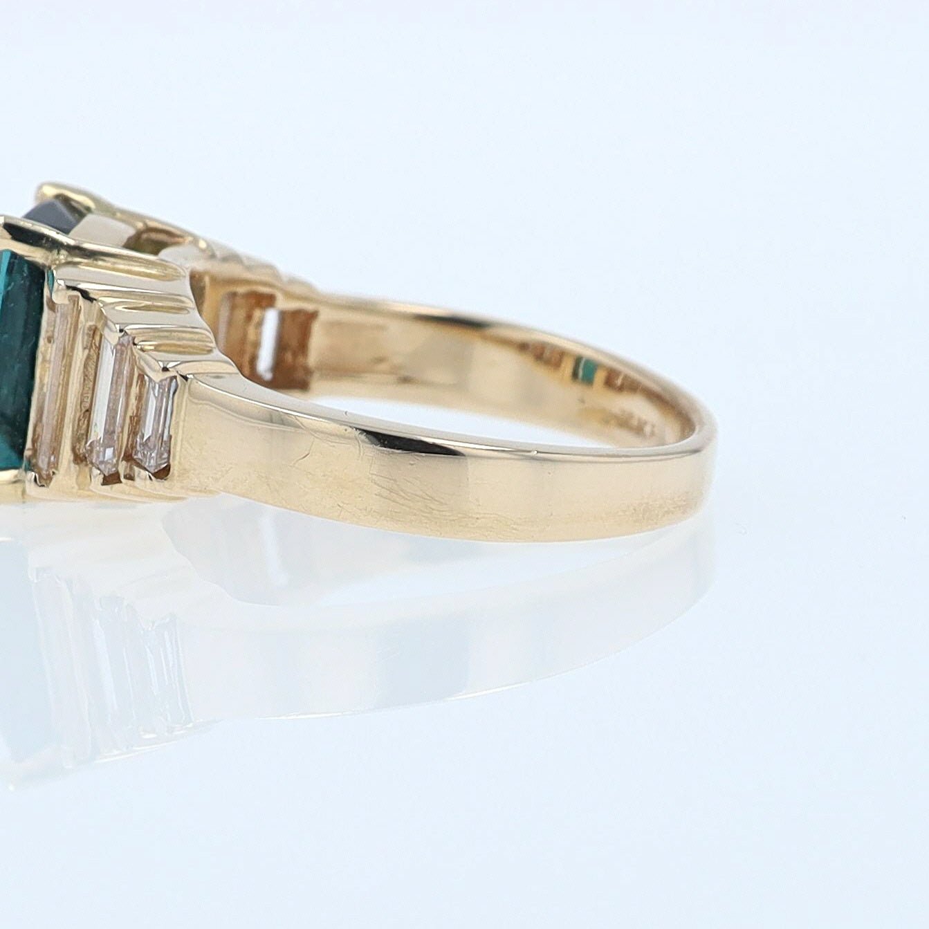 Contemporary 3 Carat Indicolite Tourmaline & Diamond Engagement Ring