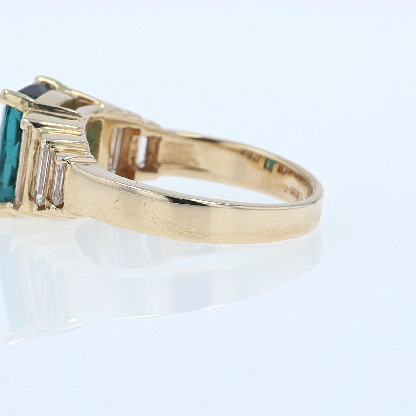 Contemporary 3 Carat Indicolite Tourmaline & Diamond Engagement Ring