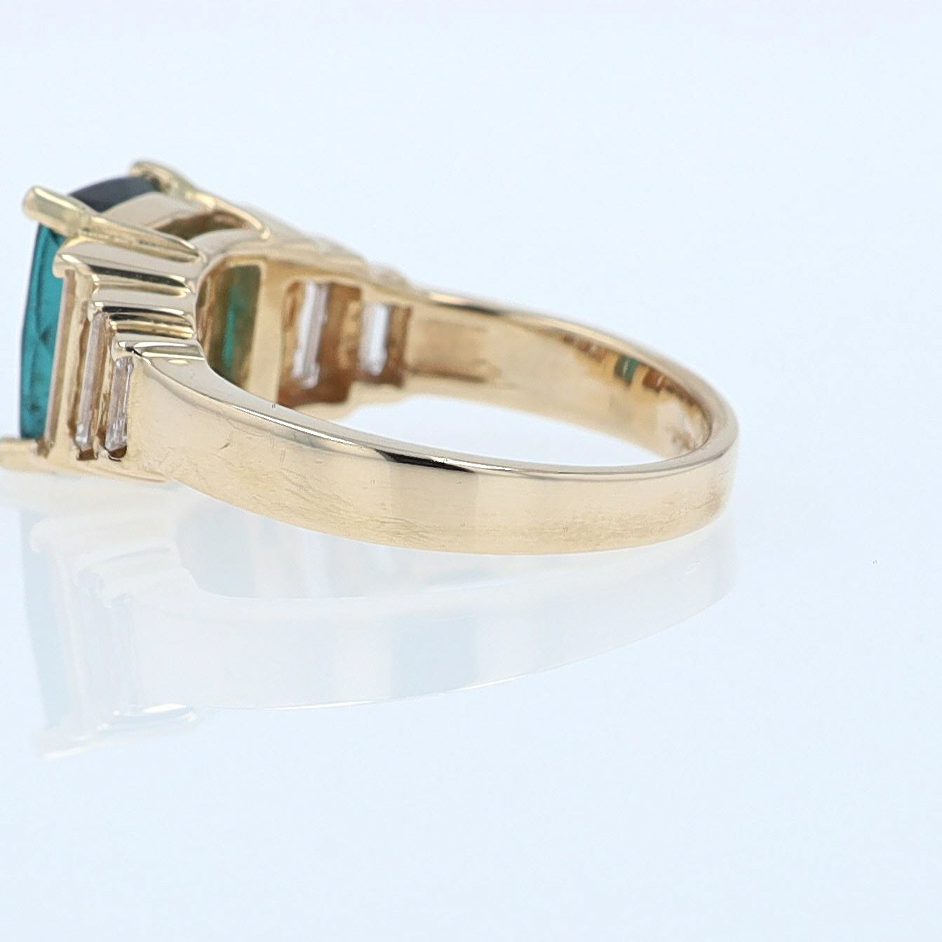 Contemporary 3 Carat Indicolite Tourmaline & Diamond Engagement Ring