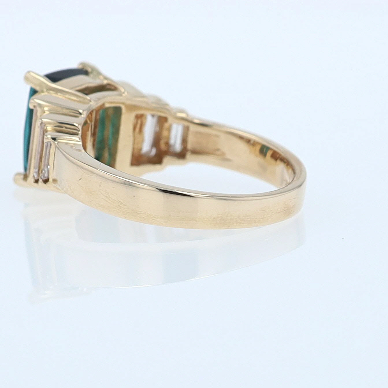 Contemporary 3 Carat Indicolite Tourmaline & Diamond Engagement Ring