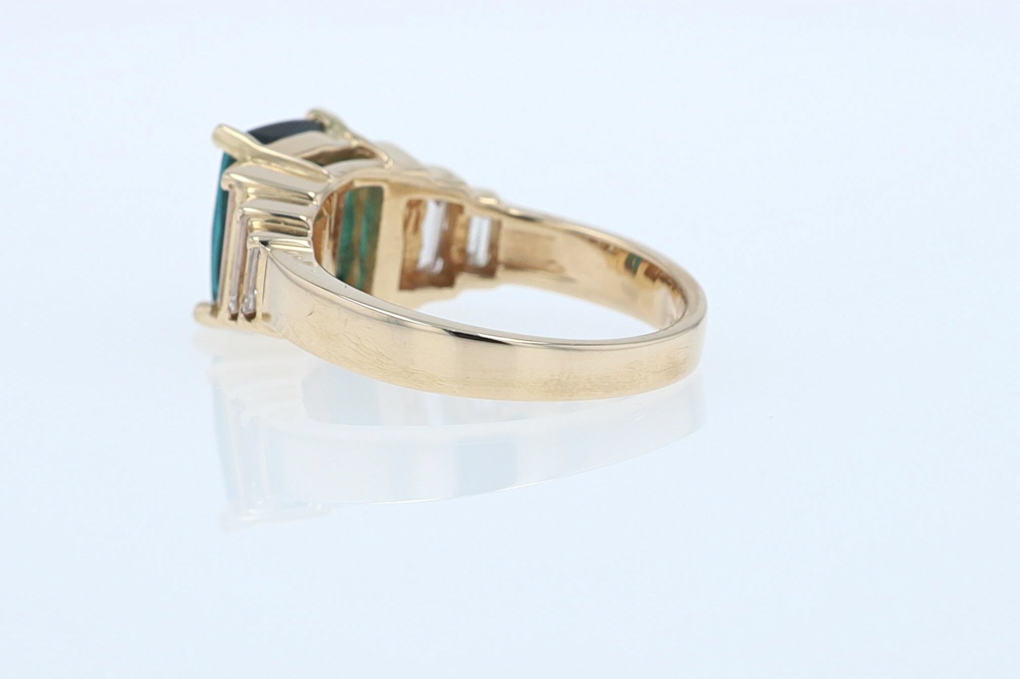 Contemporary 3 Carat Indicolite Tourmaline & Diamond Engagement Ring