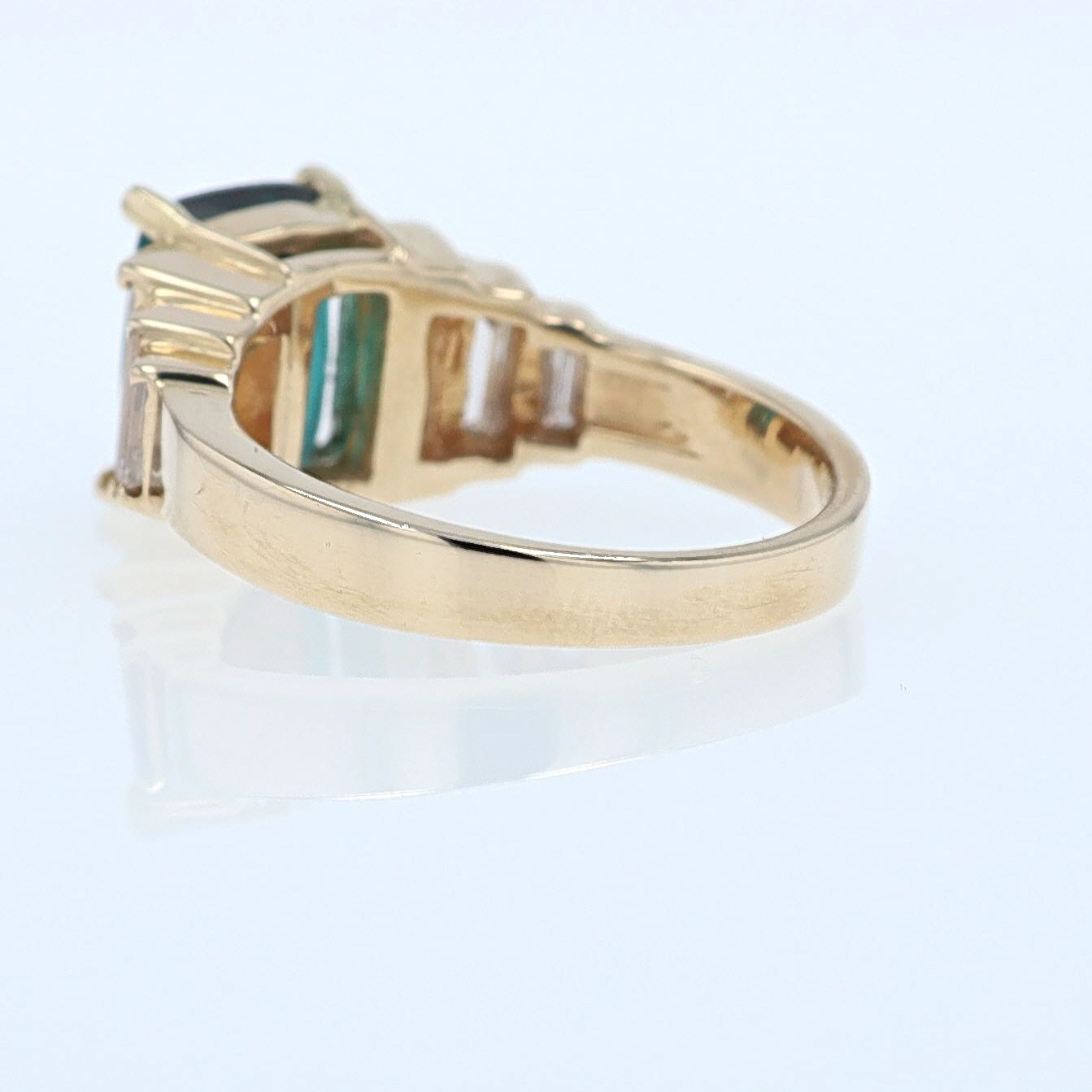 Contemporary 3 Carat Indicolite Tourmaline & Diamond Engagement Ring