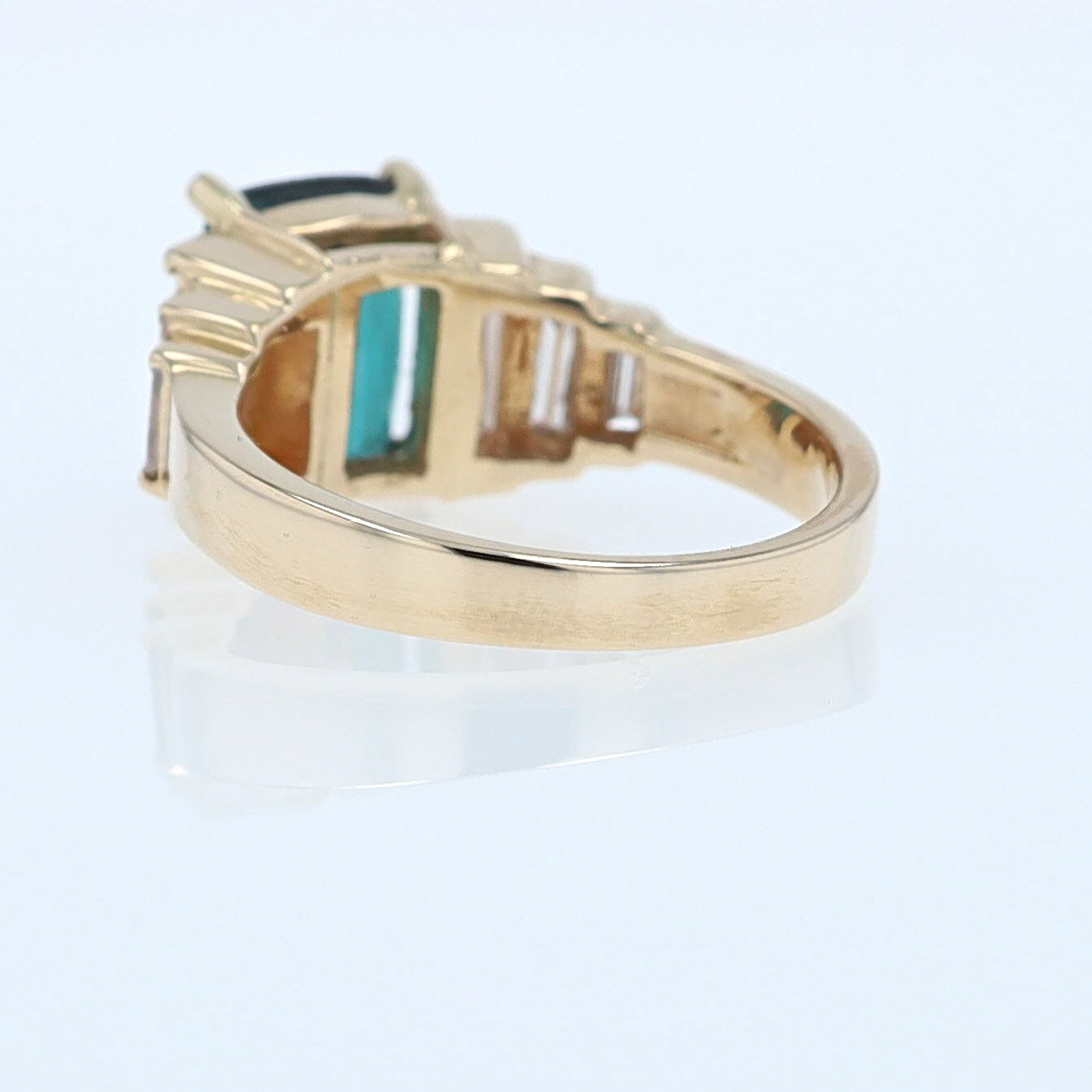 Contemporary 3 Carat Indicolite Tourmaline & Diamond Engagement Ring