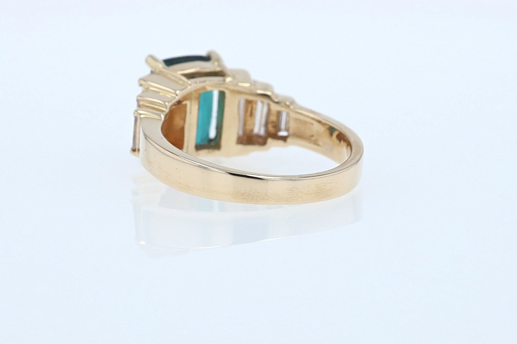 Contemporary 3 Carat Indicolite Tourmaline & Diamond Engagement Ring