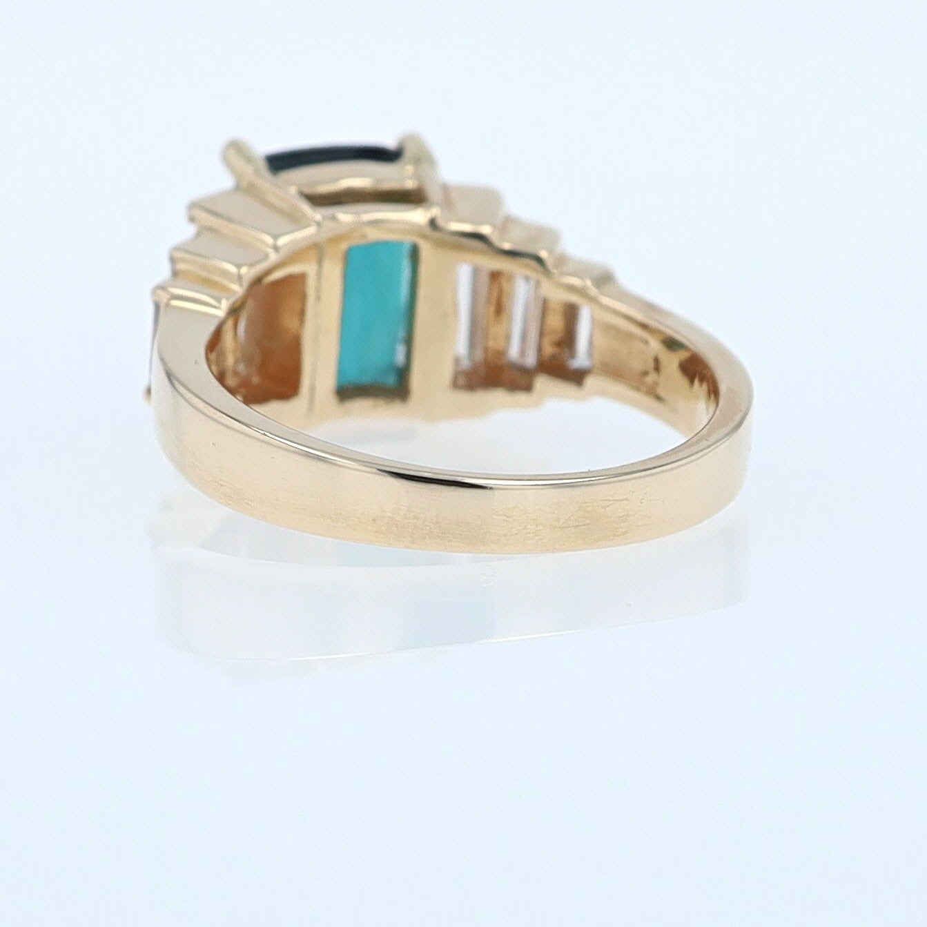 Contemporary 3 Carat Indicolite Tourmaline & Diamond Engagement Ring