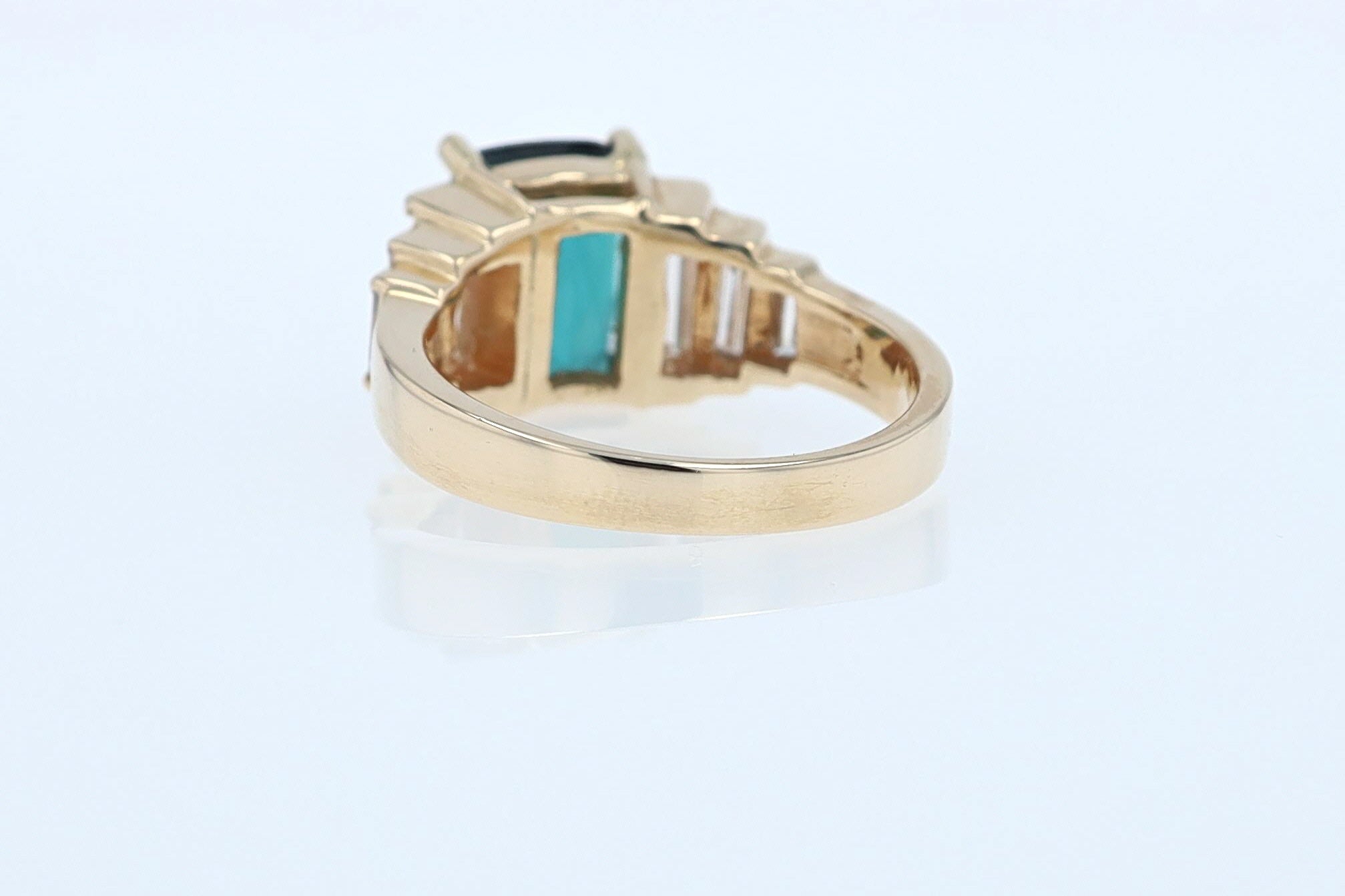 Contemporary 3 Carat Indicolite Tourmaline & Diamond Engagement Ring