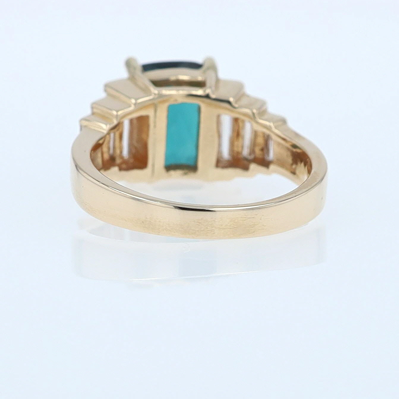 Contemporary 3 Carat Indicolite Tourmaline & Diamond Engagement Ring