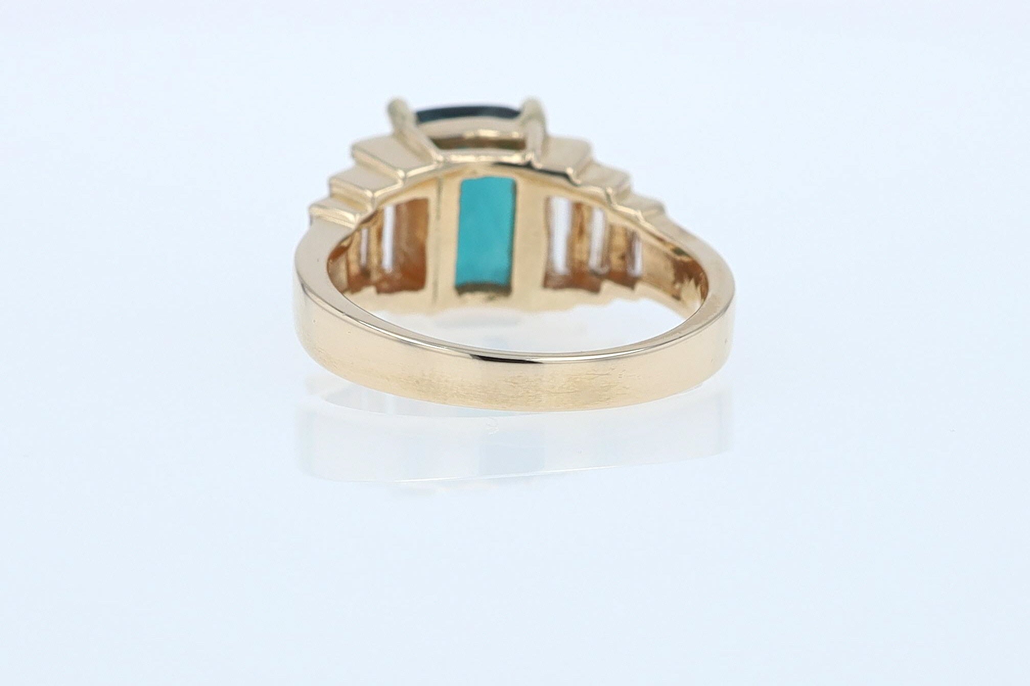 Contemporary 3 Carat Indicolite Tourmaline & Diamond Engagement Ring