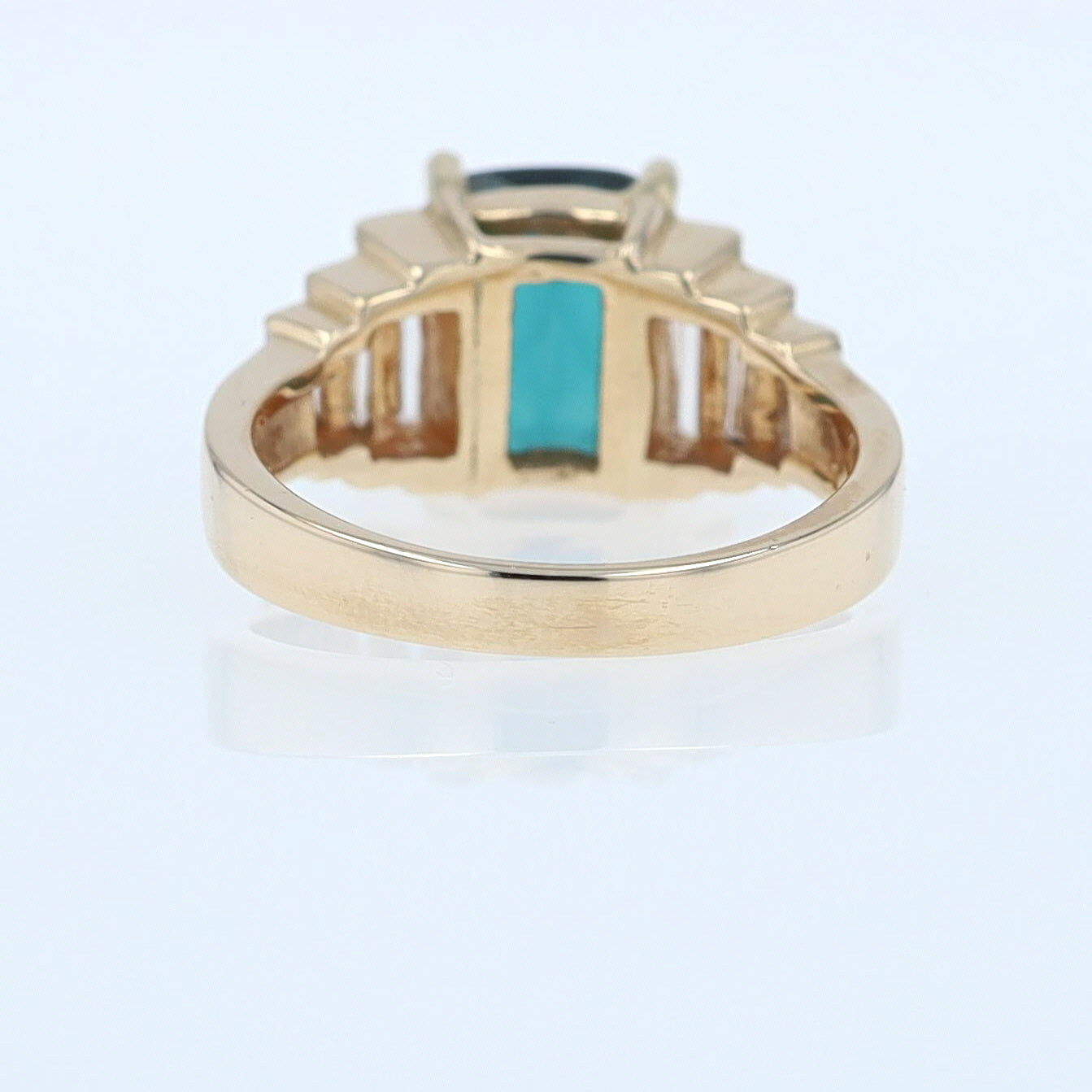 Contemporary 3 Carat Indicolite Tourmaline & Diamond Engagement Ring