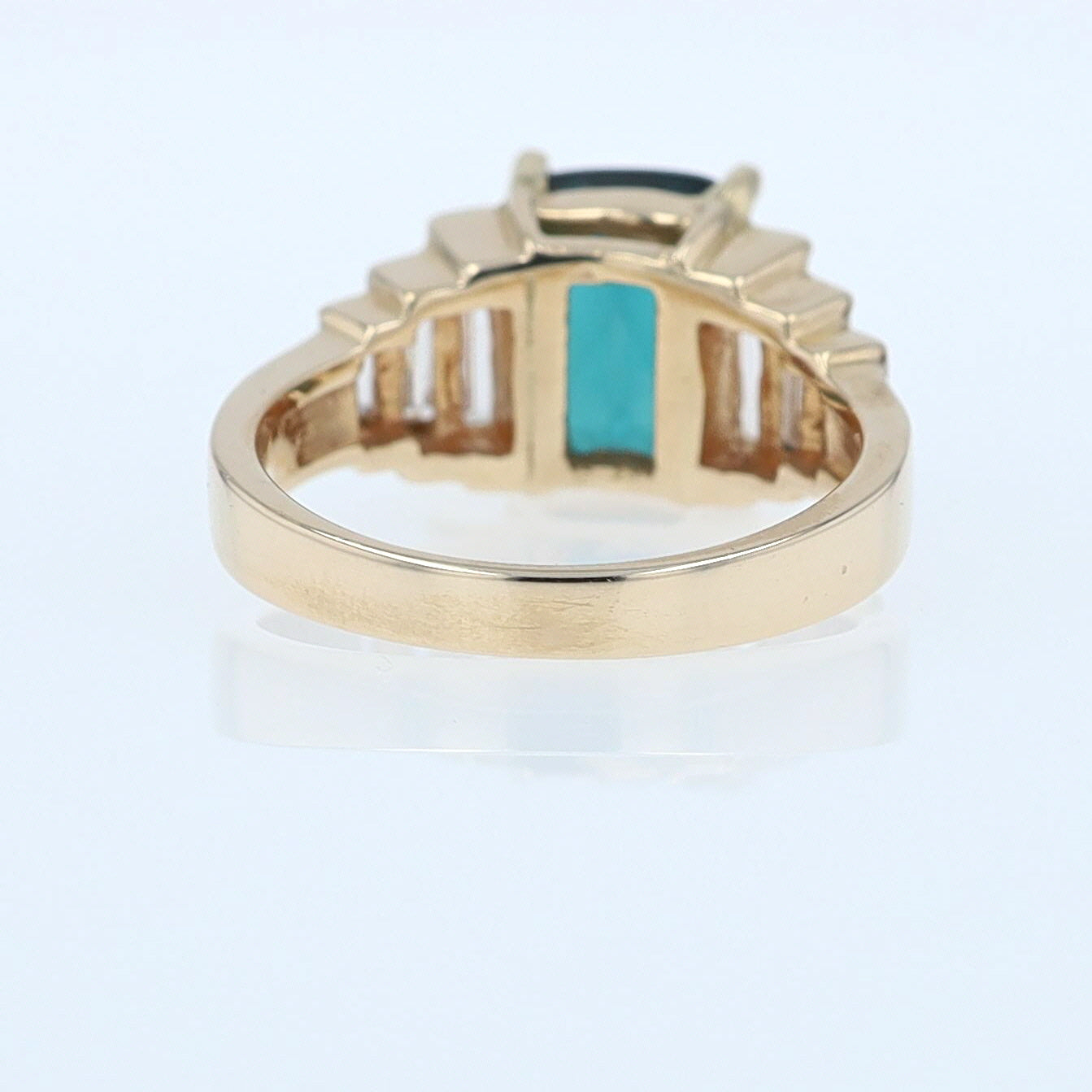 Contemporary 3 Carat Indicolite Tourmaline & Diamond Engagement Ring