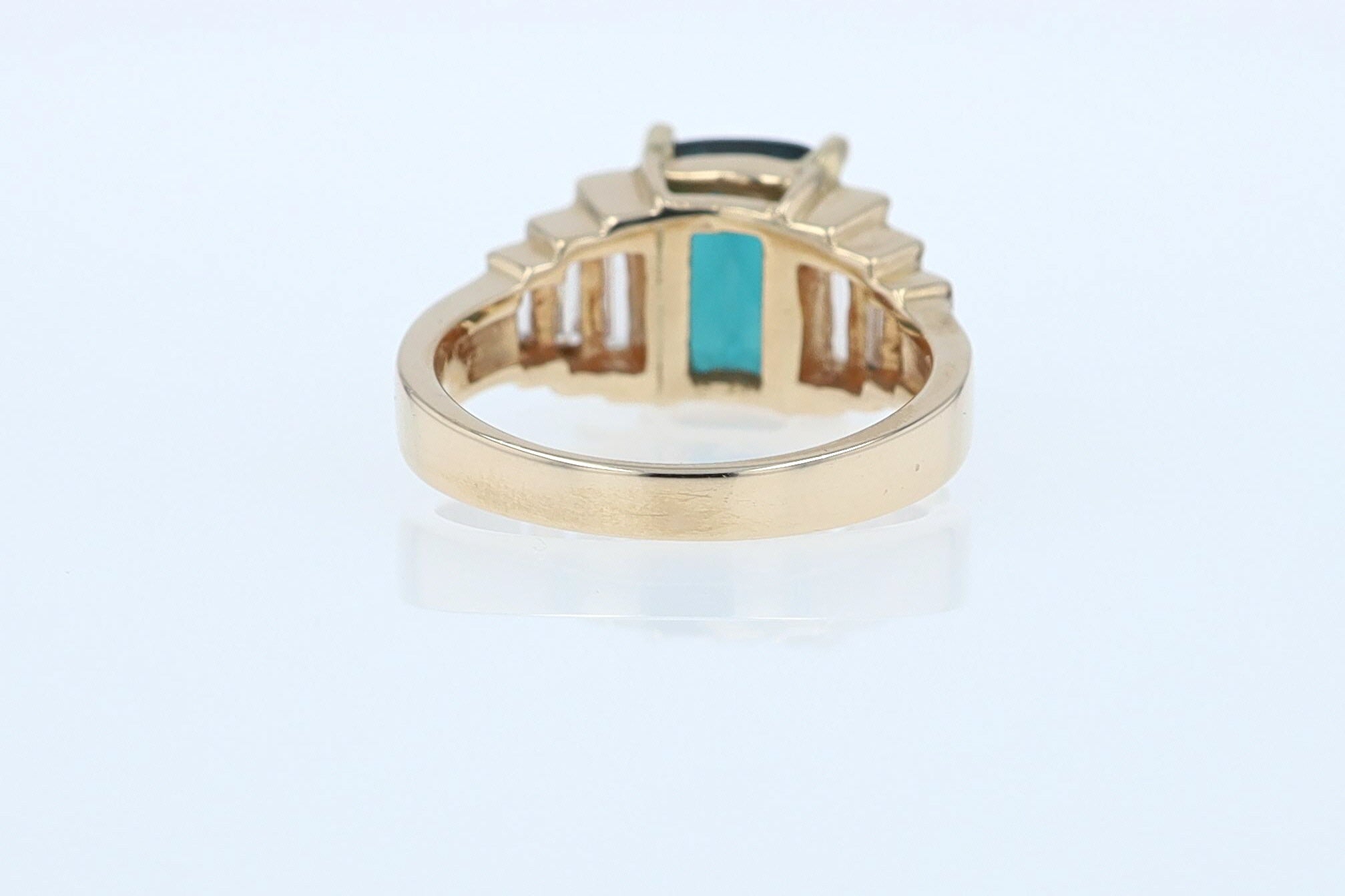 Contemporary 3 Carat Indicolite Tourmaline & Diamond Engagement Ring