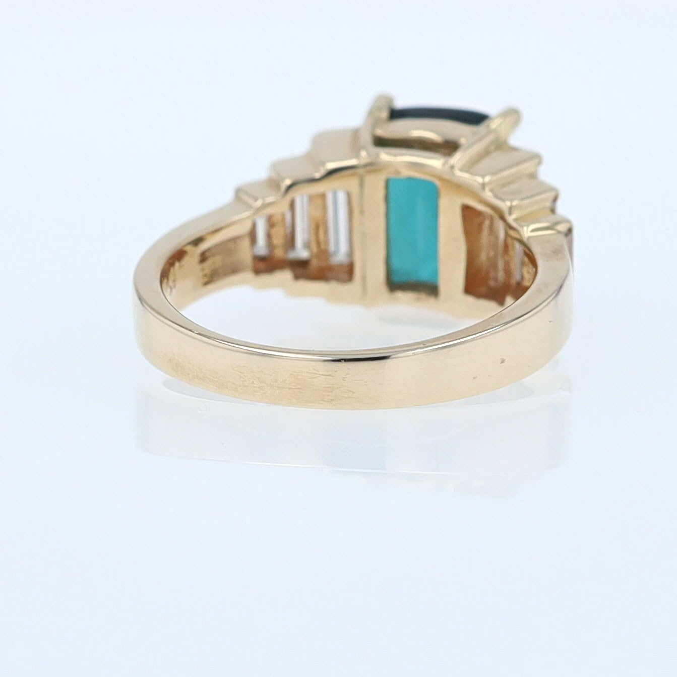 Contemporary 3 Carat Indicolite Tourmaline & Diamond Engagement Ring