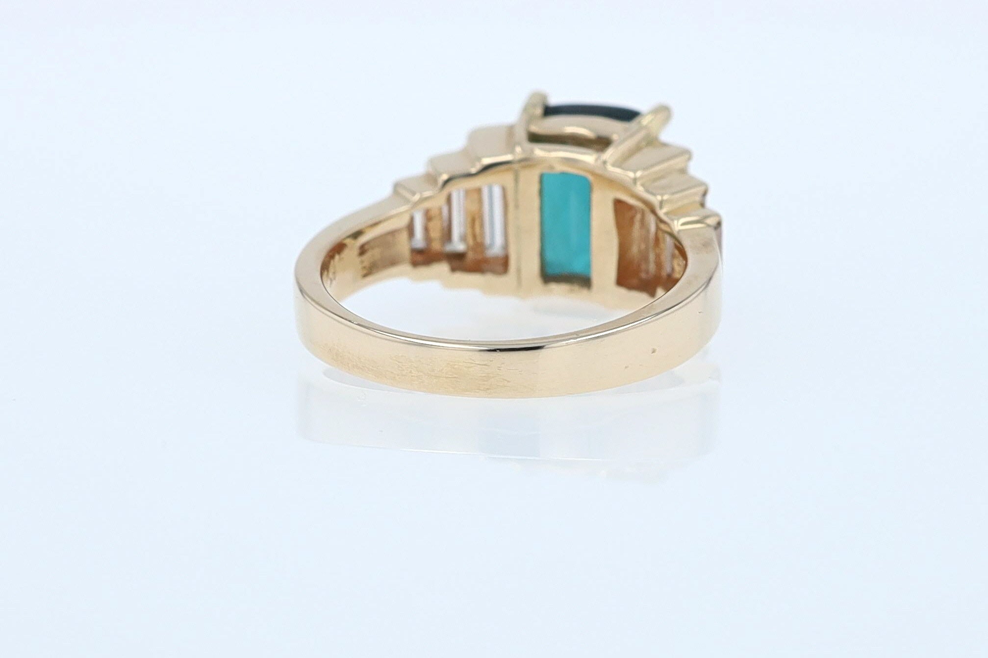 Contemporary 3 Carat Indicolite Tourmaline & Diamond Engagement Ring