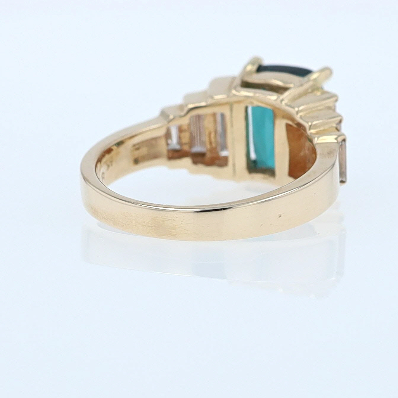 Contemporary 3 Carat Indicolite Tourmaline & Diamond Engagement Ring