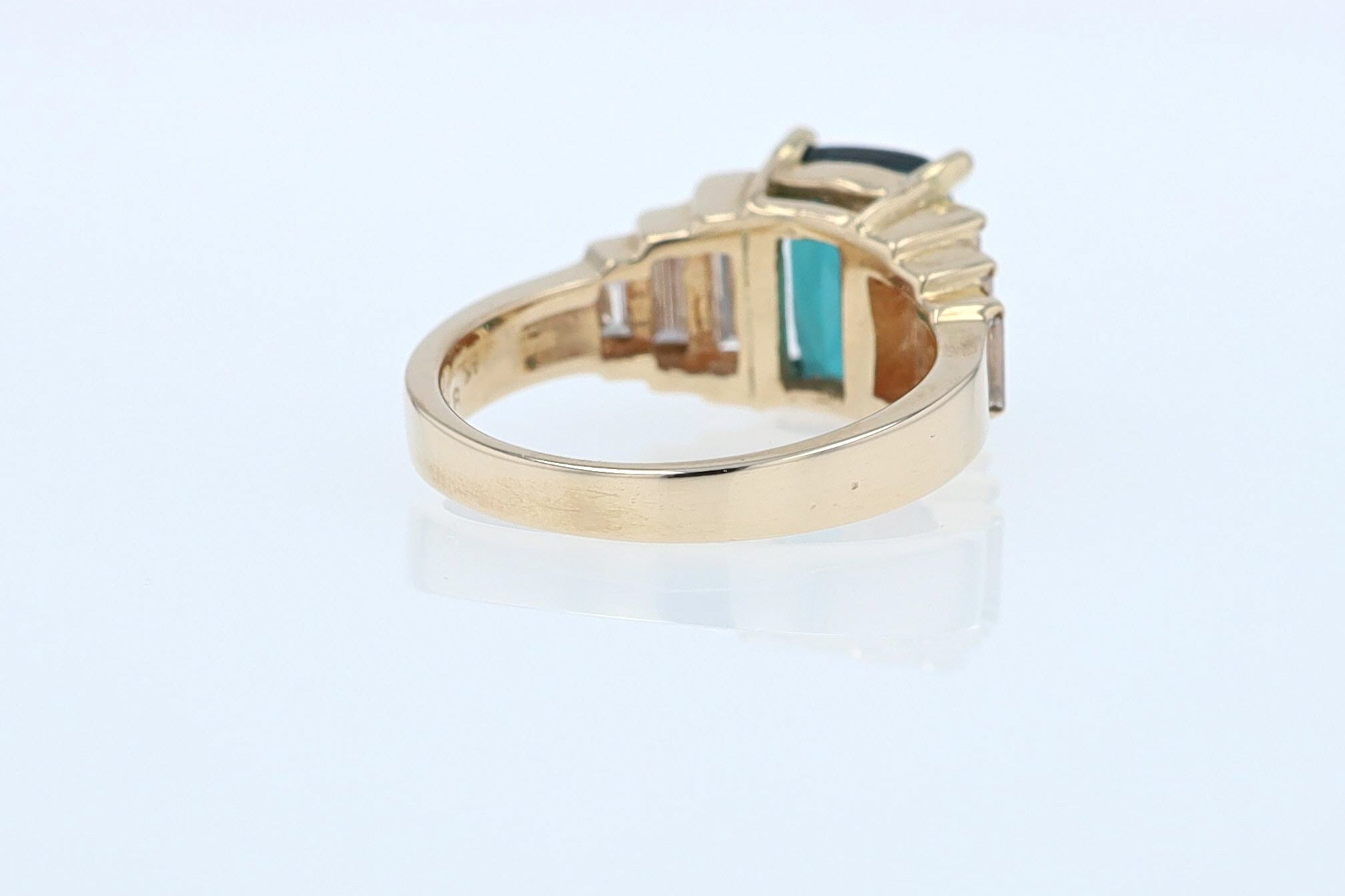 Contemporary 3 Carat Indicolite Tourmaline & Diamond Engagement Ring