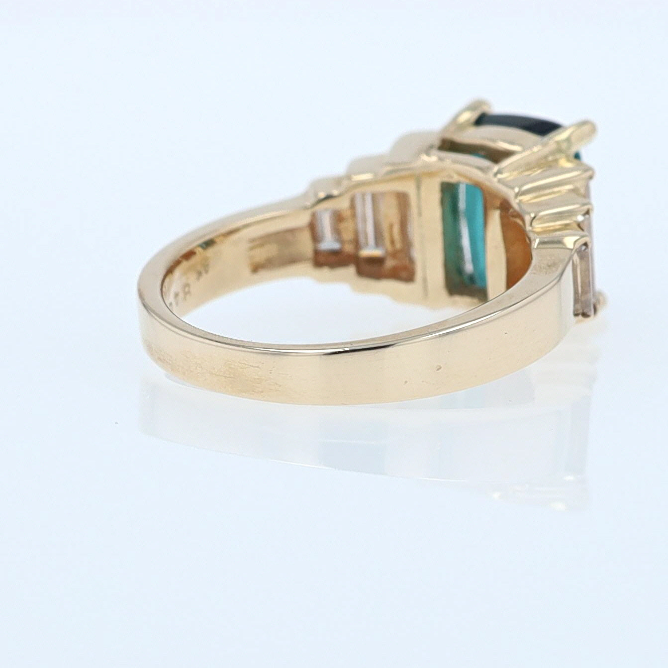 Contemporary 3 Carat Indicolite Tourmaline & Diamond Engagement Ring