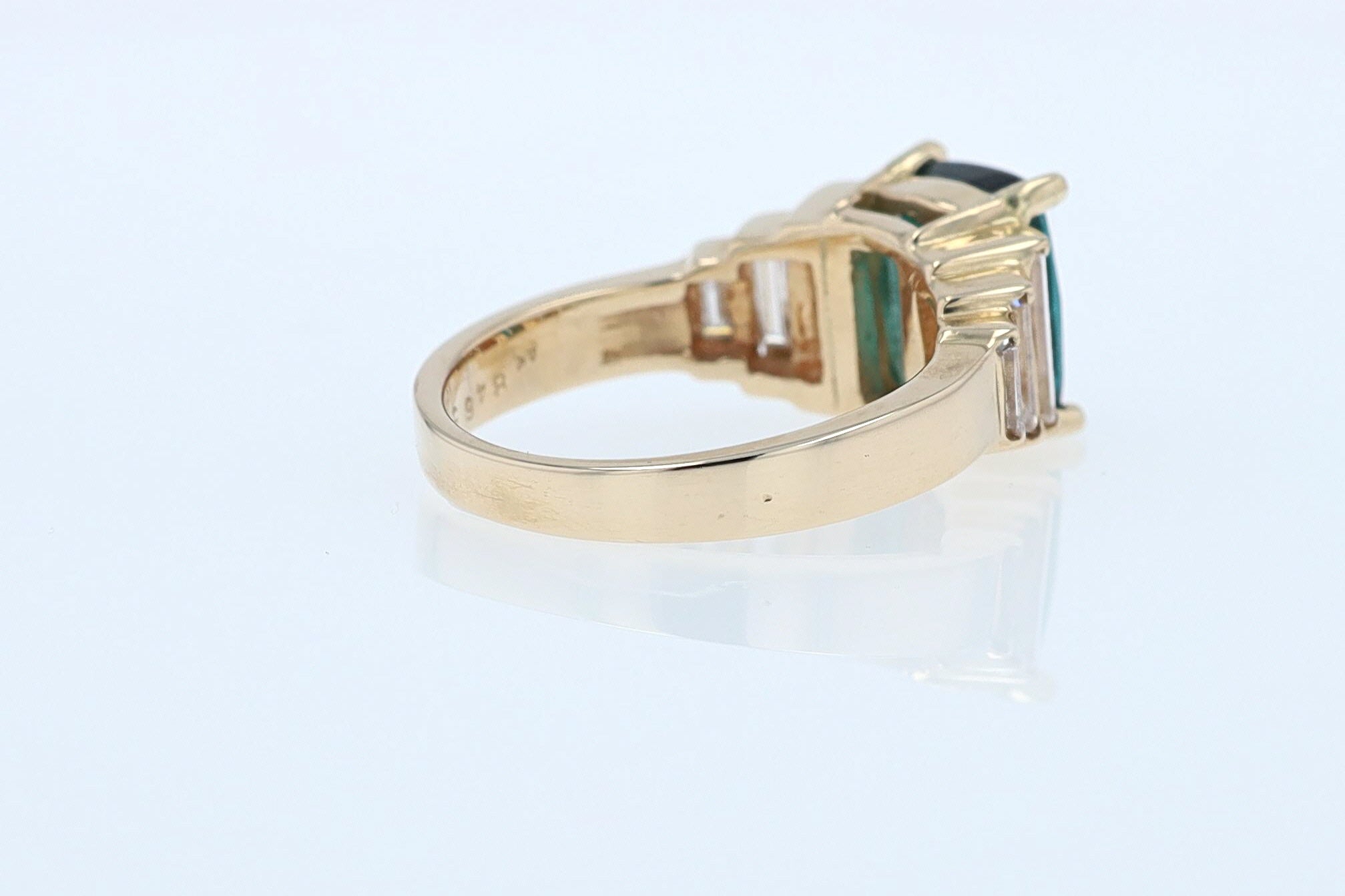 Contemporary 3 Carat Indicolite Tourmaline & Diamond Engagement Ring