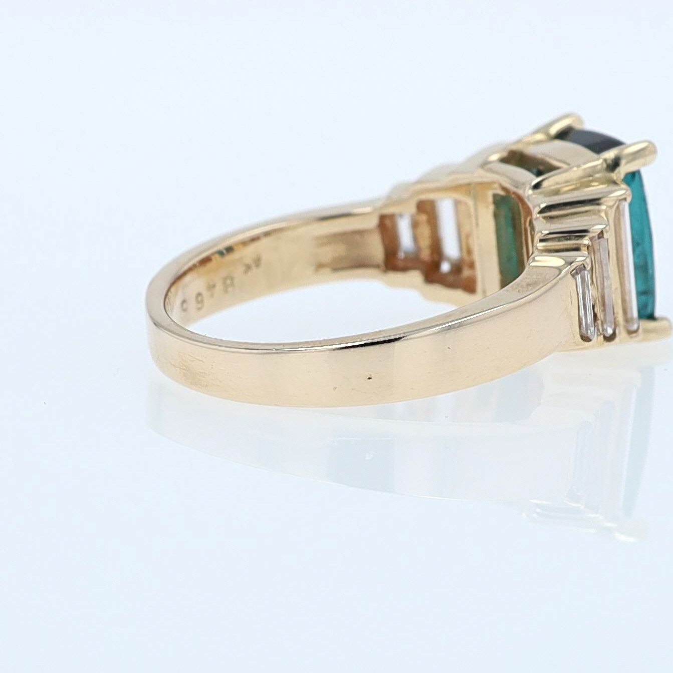 Contemporary 3 Carat Indicolite Tourmaline & Diamond Engagement Ring